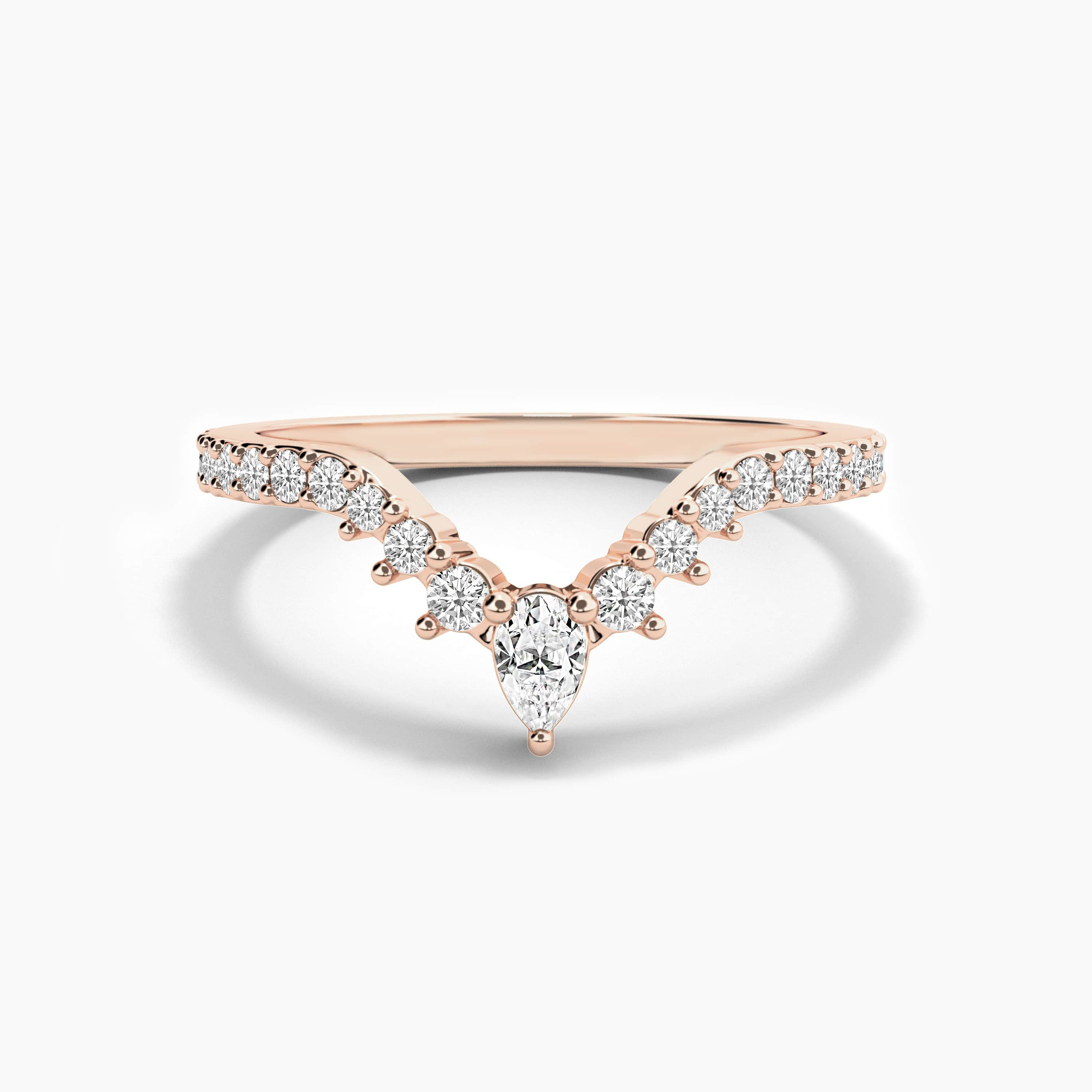 Rose gold diamond curved band 