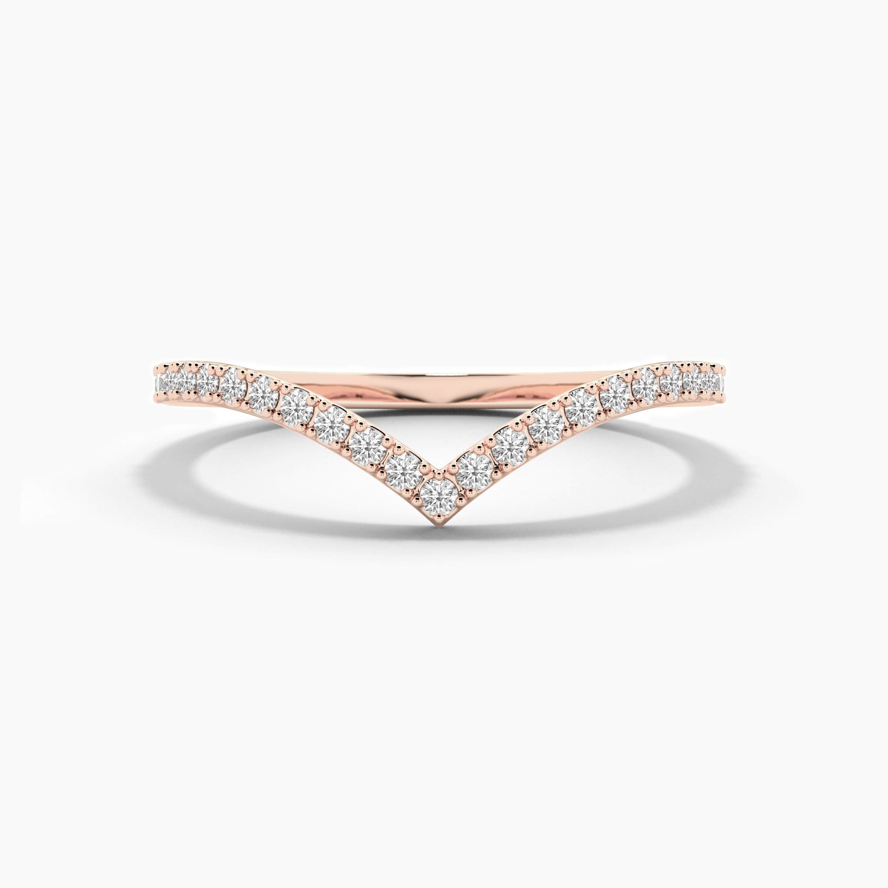 rose gold moissanite curved band 