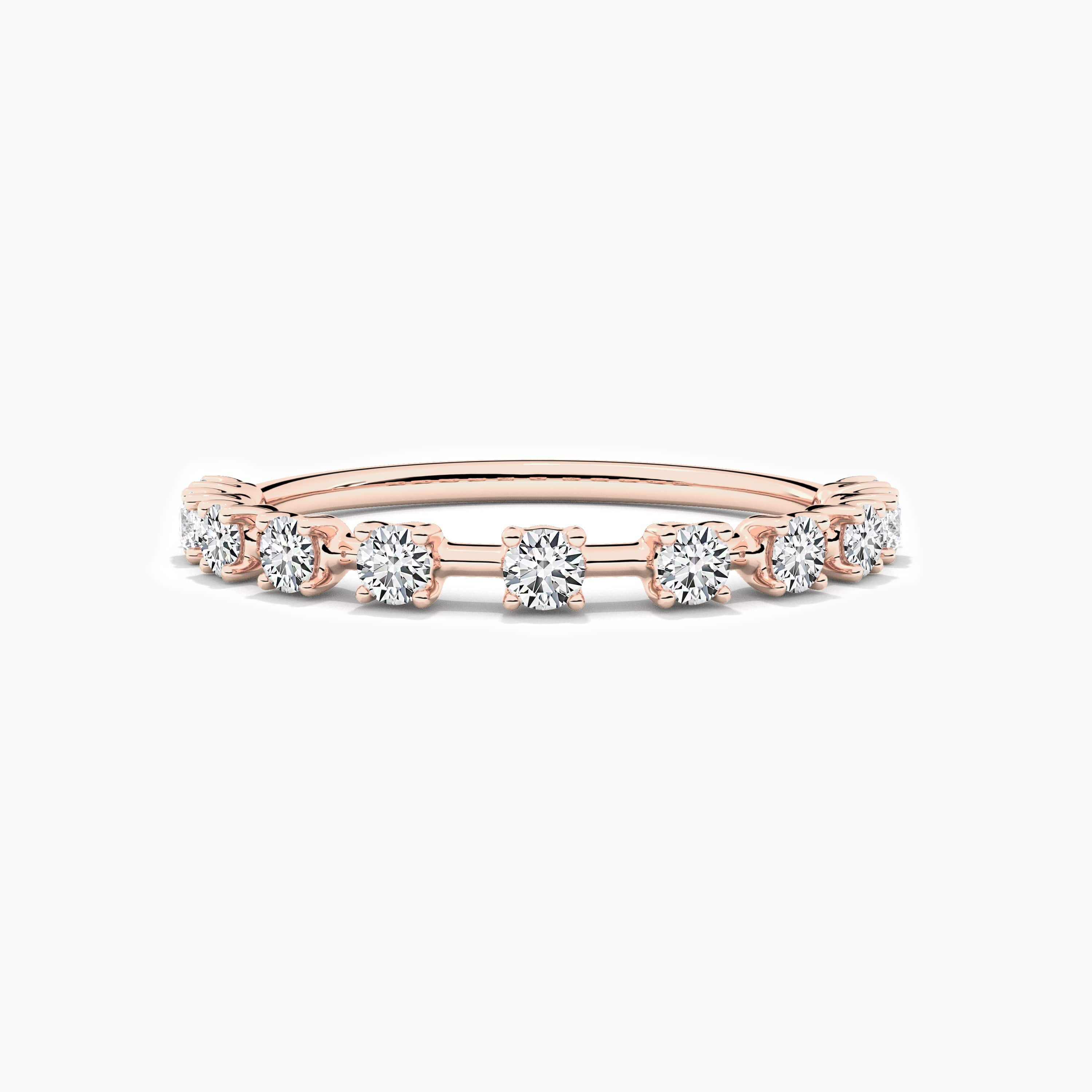 rose gold moissanite diamond eternity band 