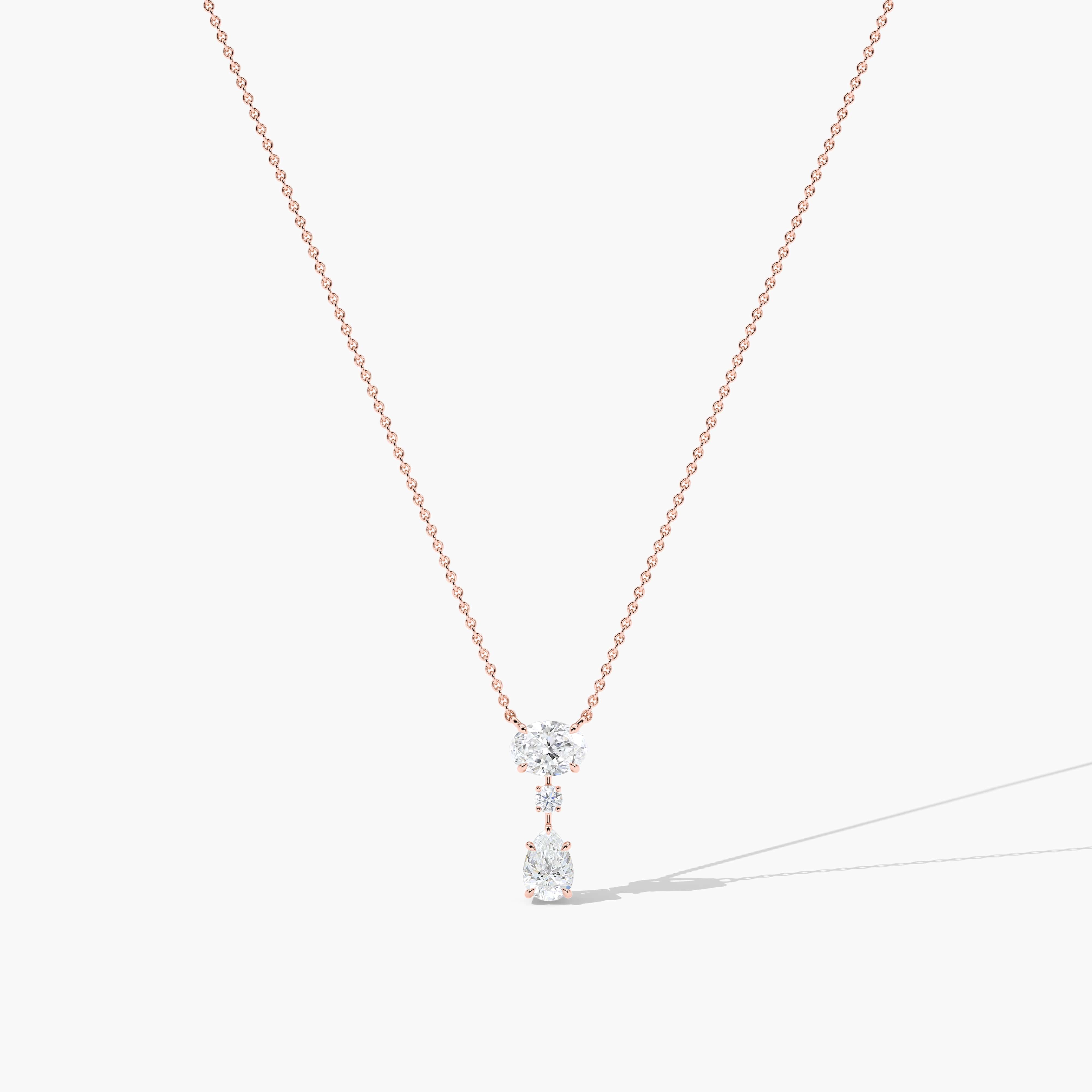 diamond drop necklace rose gold​