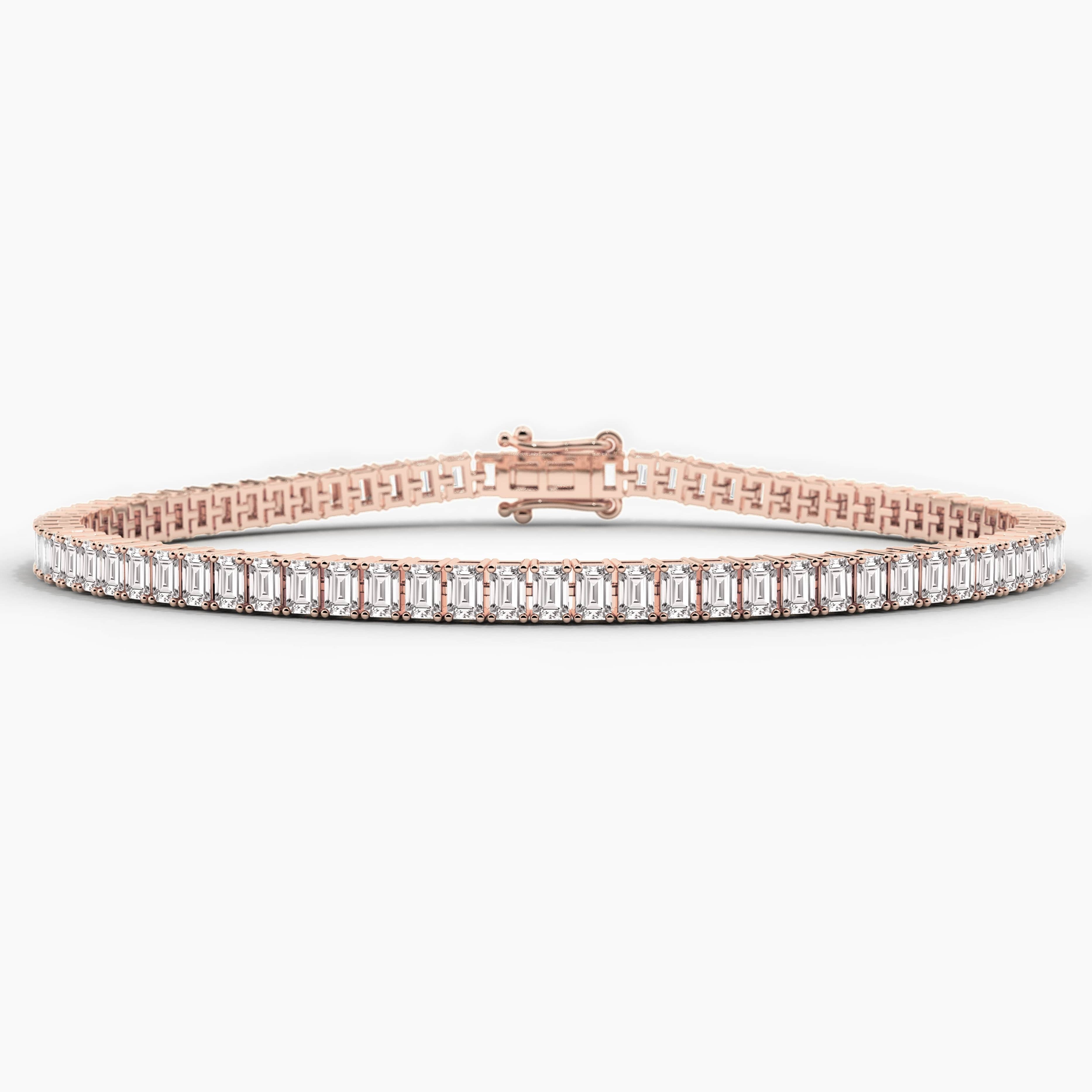 rose gold lab grown diamond tennis bracelet 