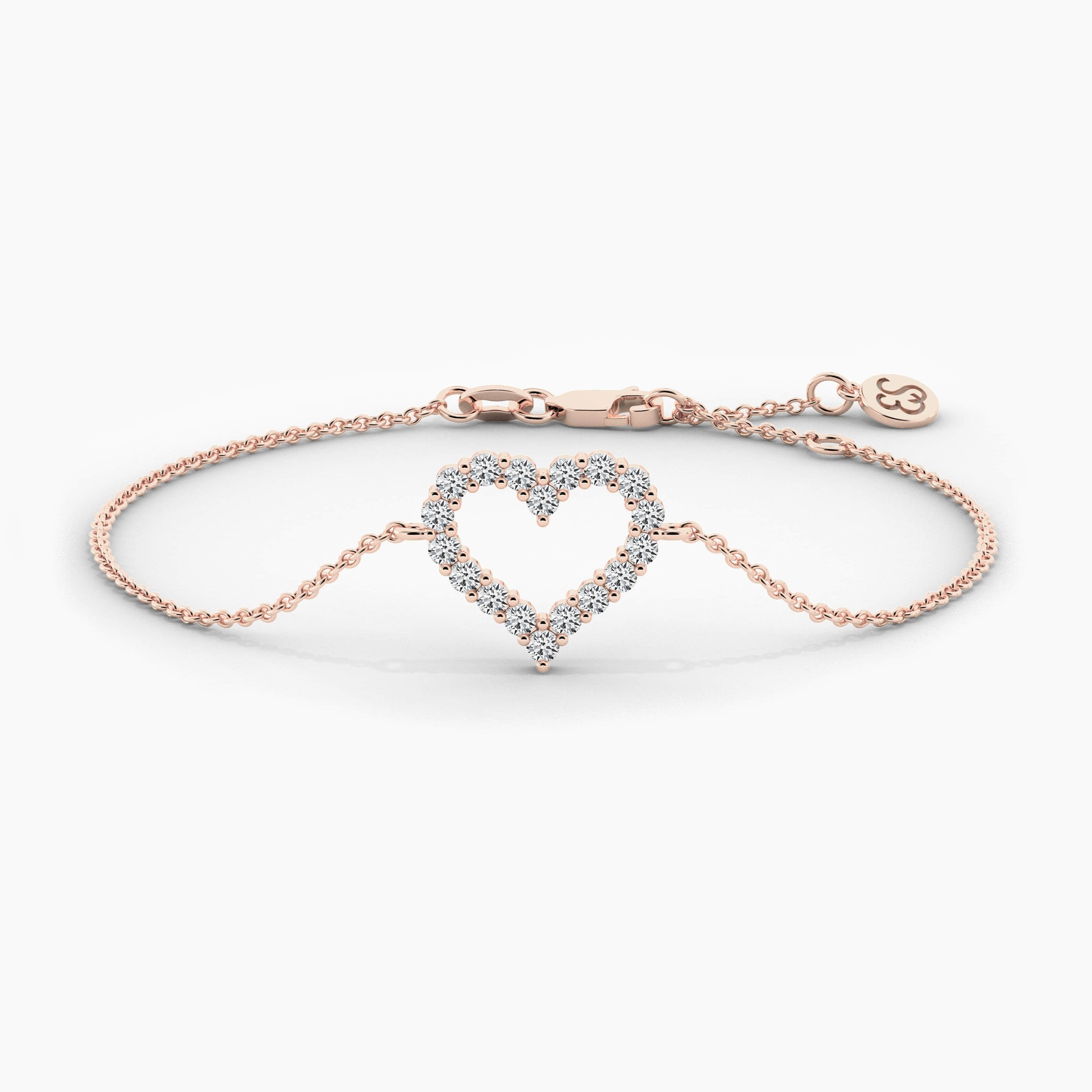 Lab Grown Diamond Studded Open Heart  bracelet