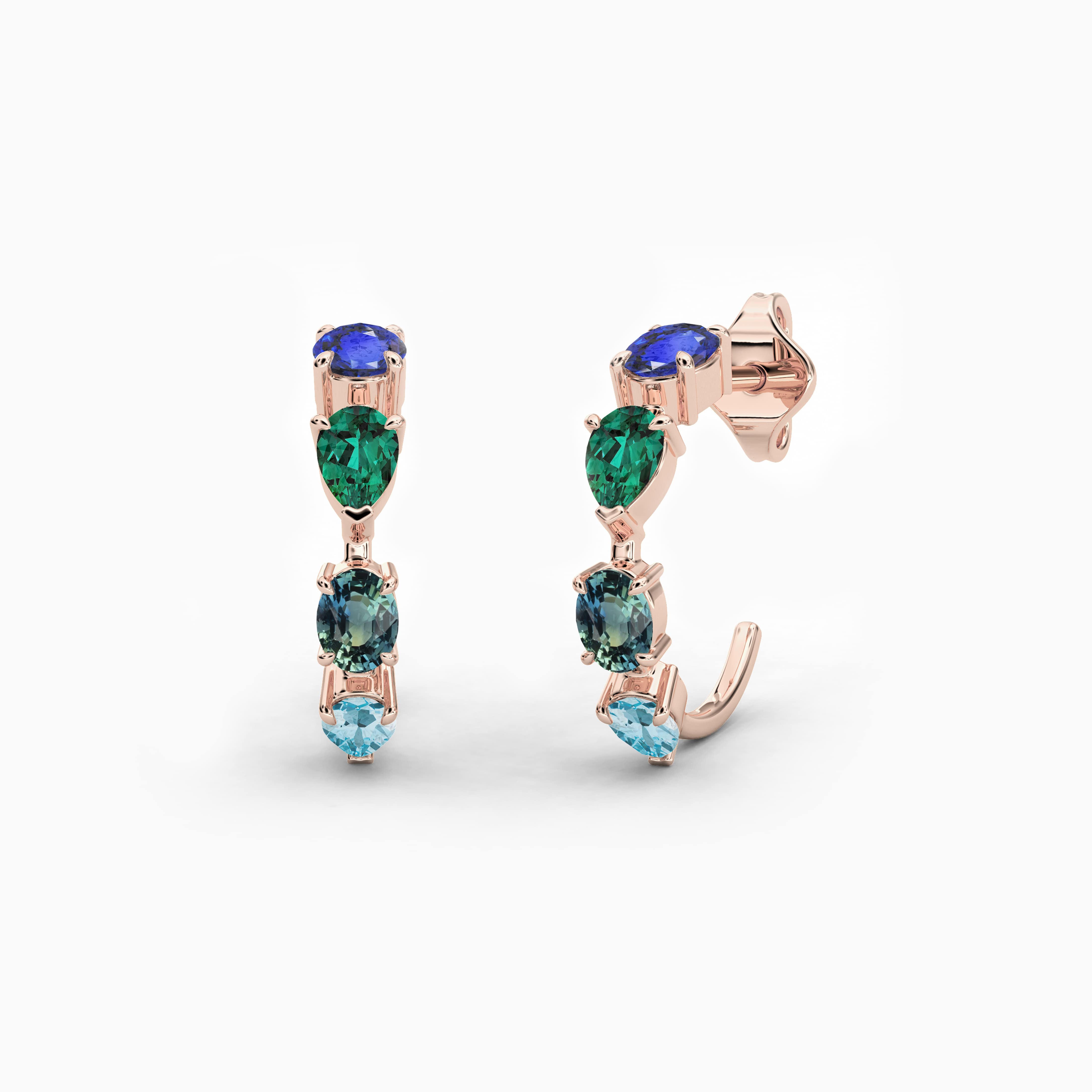 gemstone earrings in rose gold