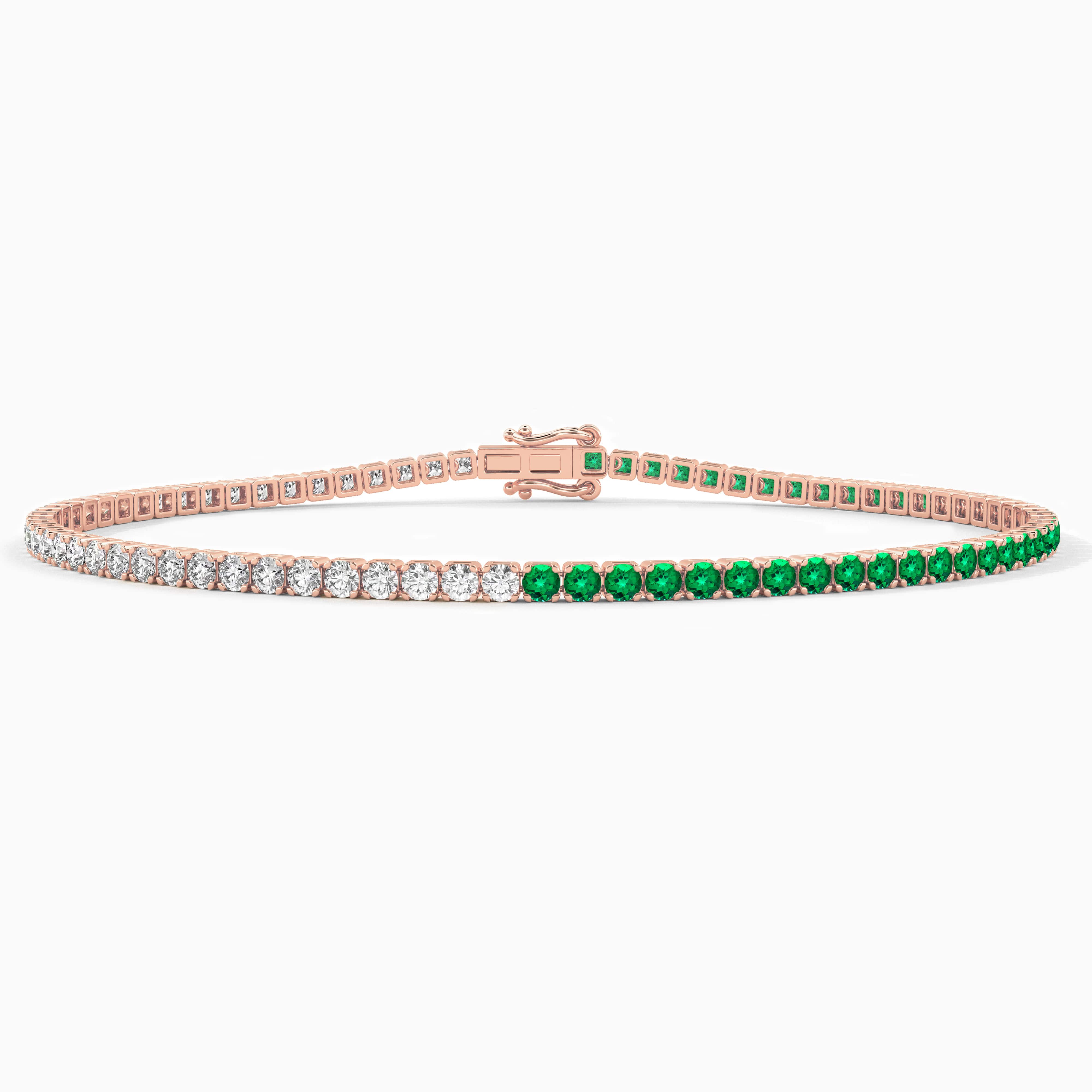 gemstone tennis bracelets in rose gold 