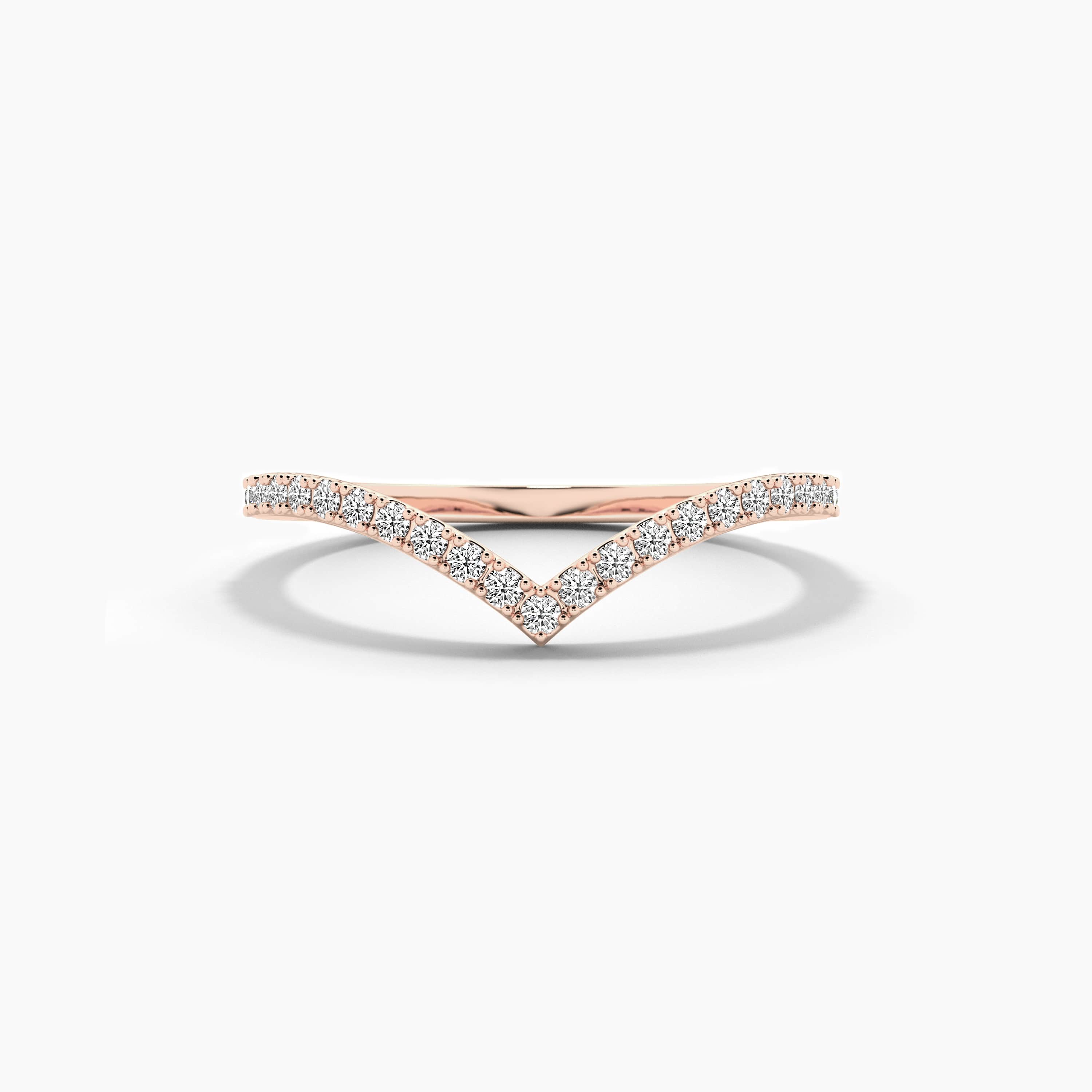 rose gold moissanite curved band