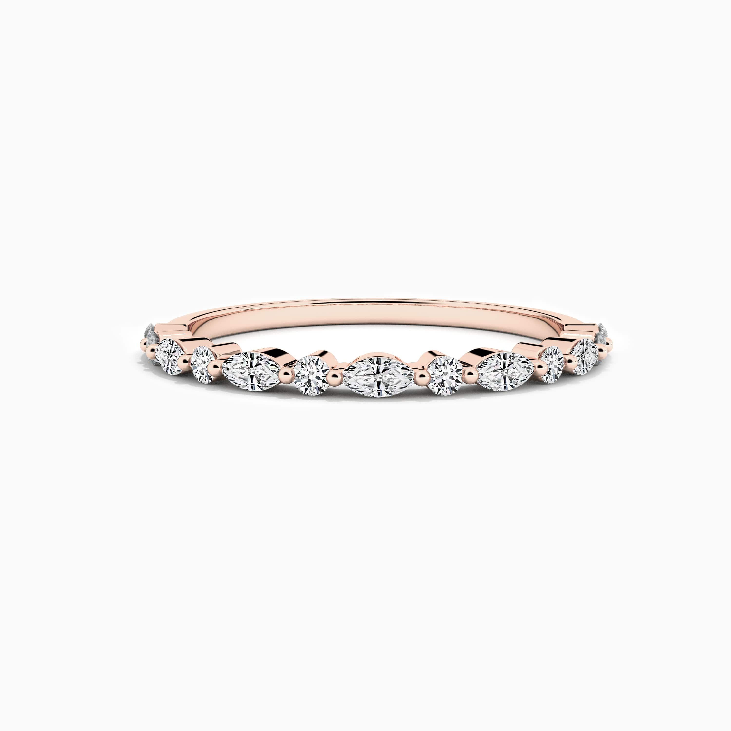 rose gold moissanite diamond eternity band 