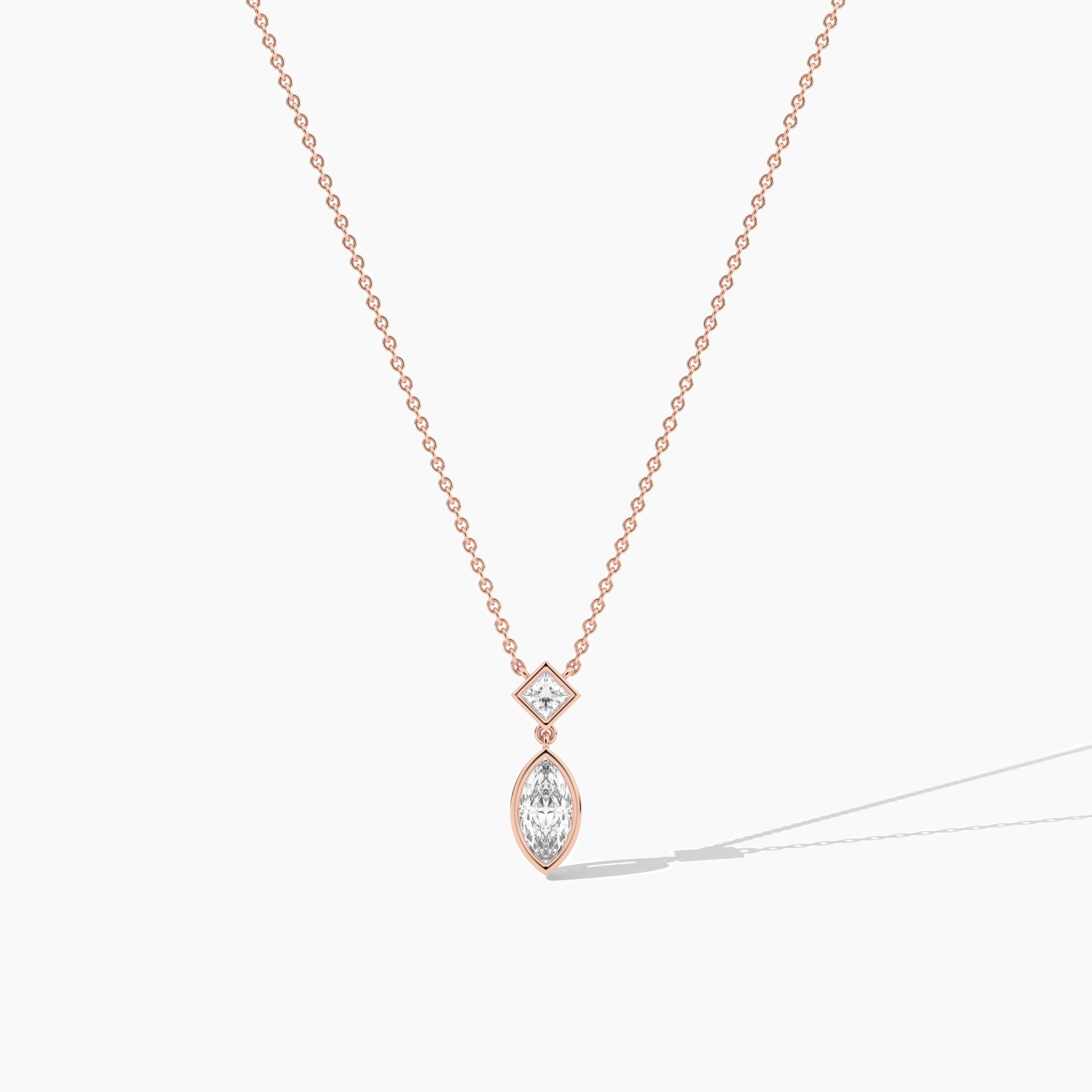 rose gold diamond necklace for women 