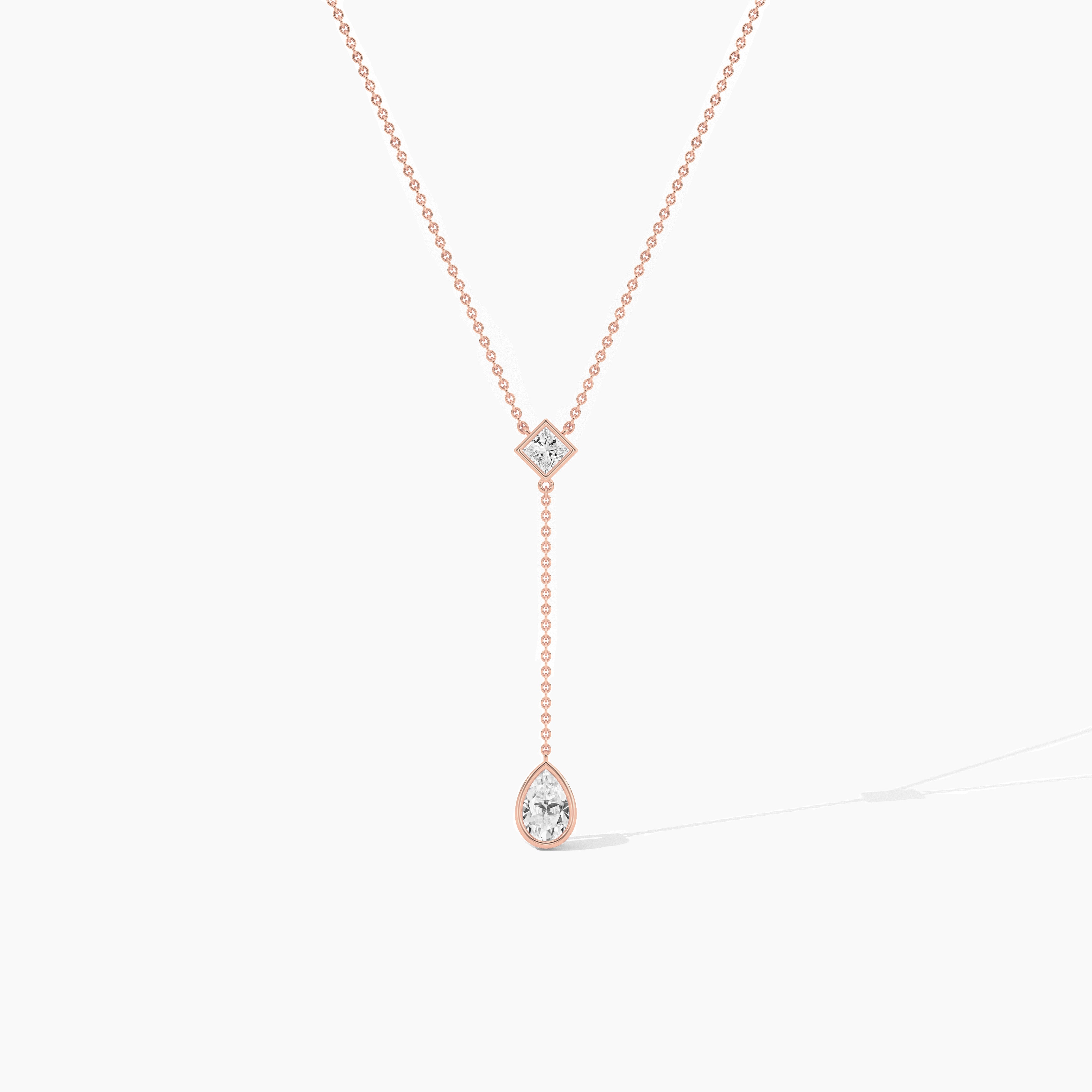 rose gold lariat necklace 