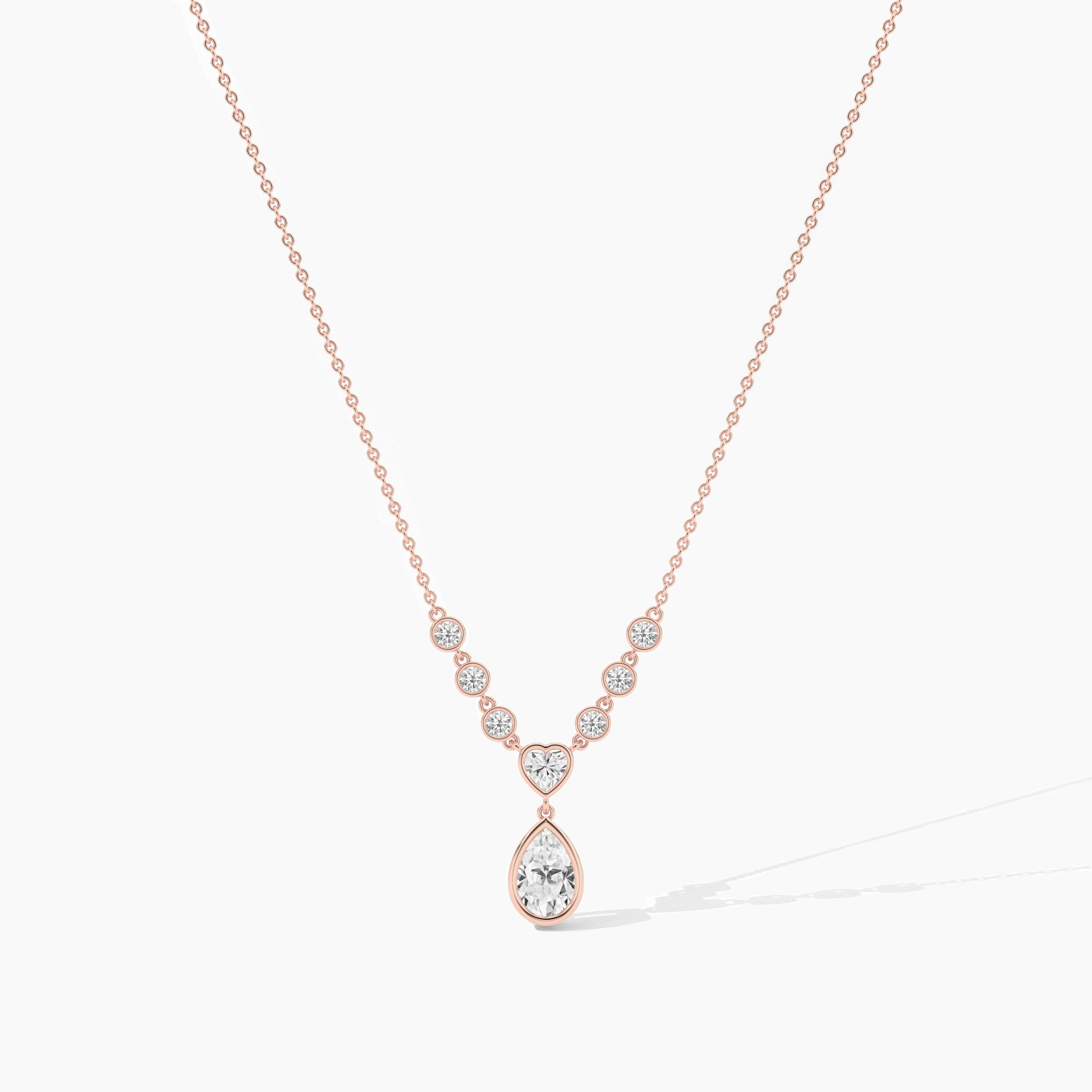 rose gold diamond necklace 