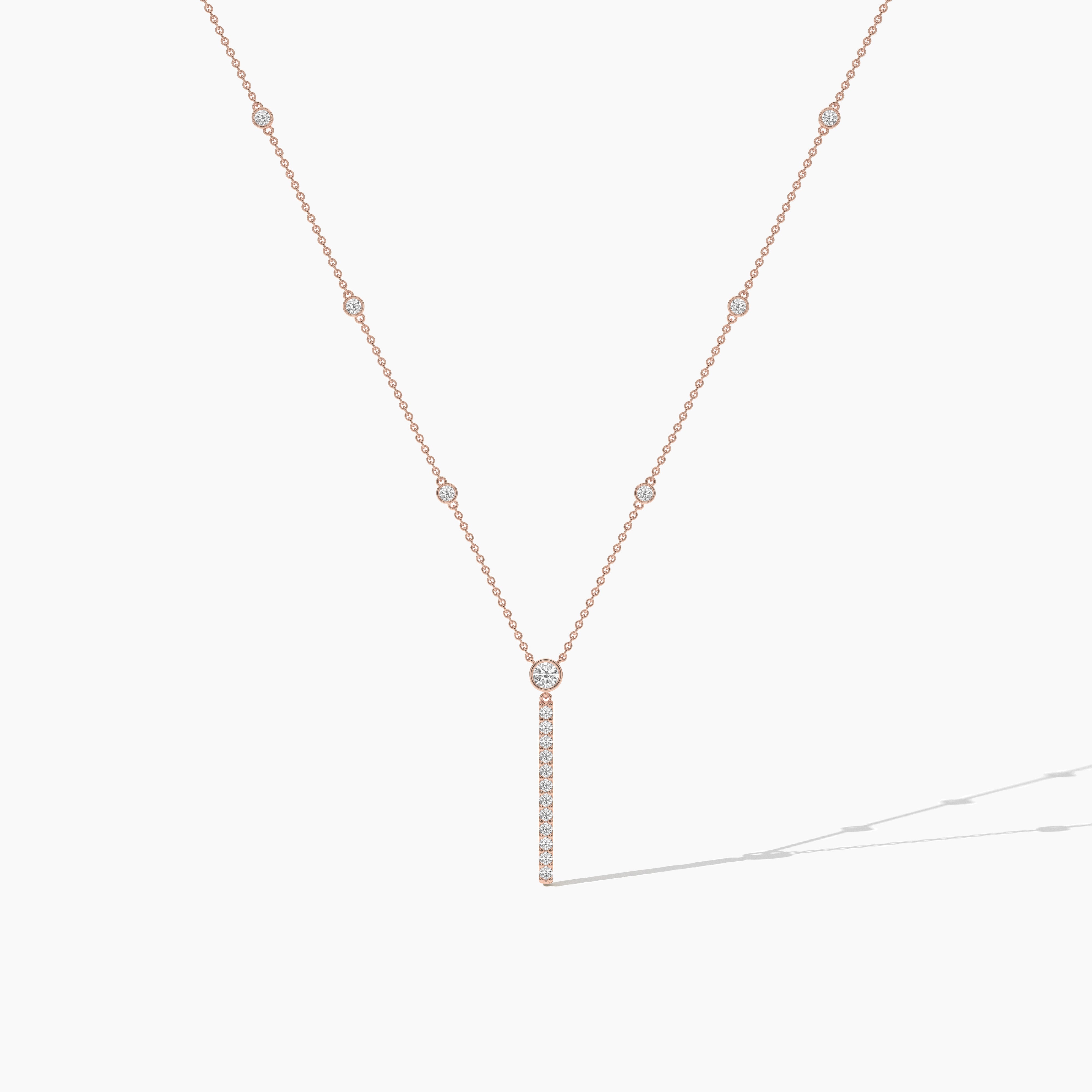 diamond vertical bar necklace