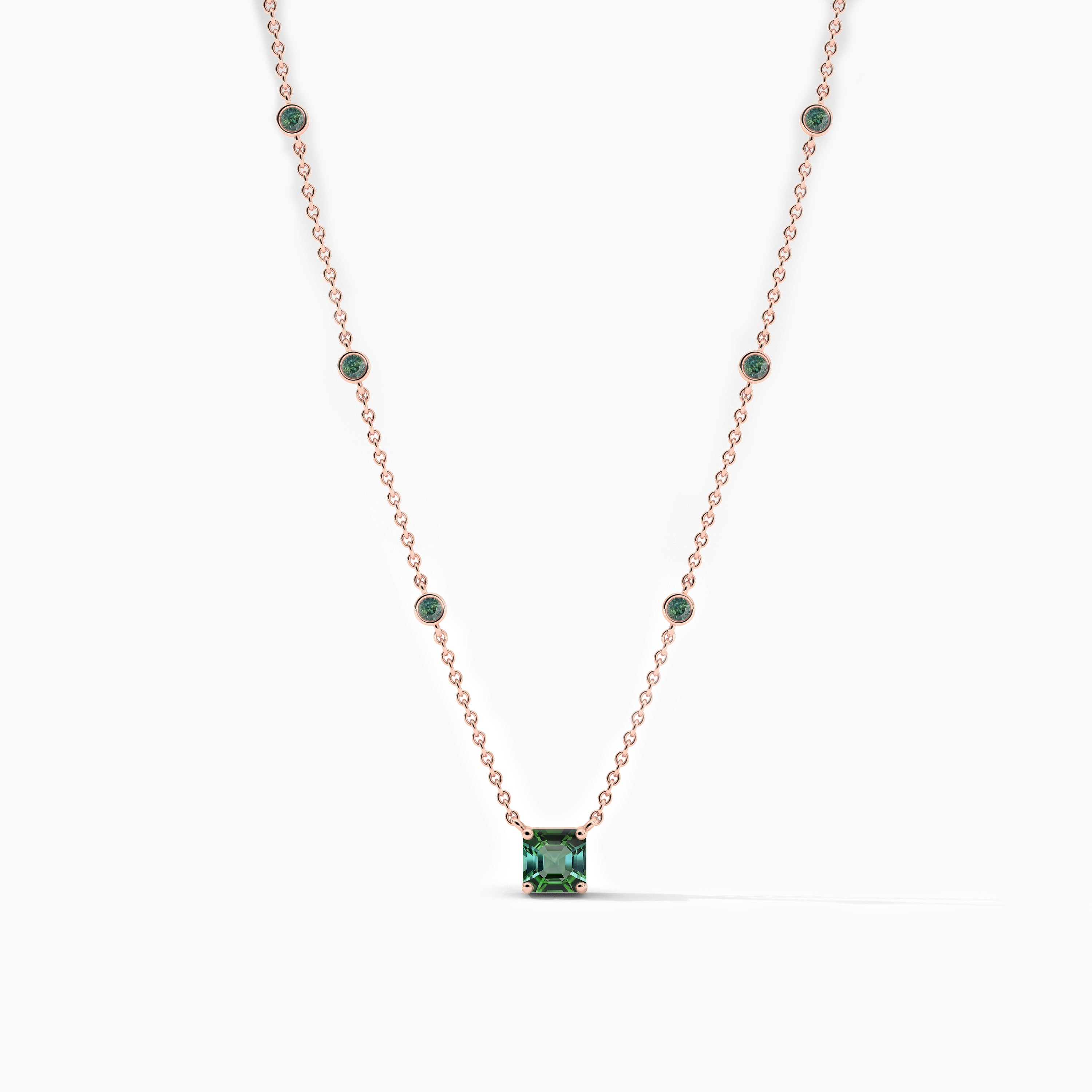 Asscher solitaire with Bezel Necklace