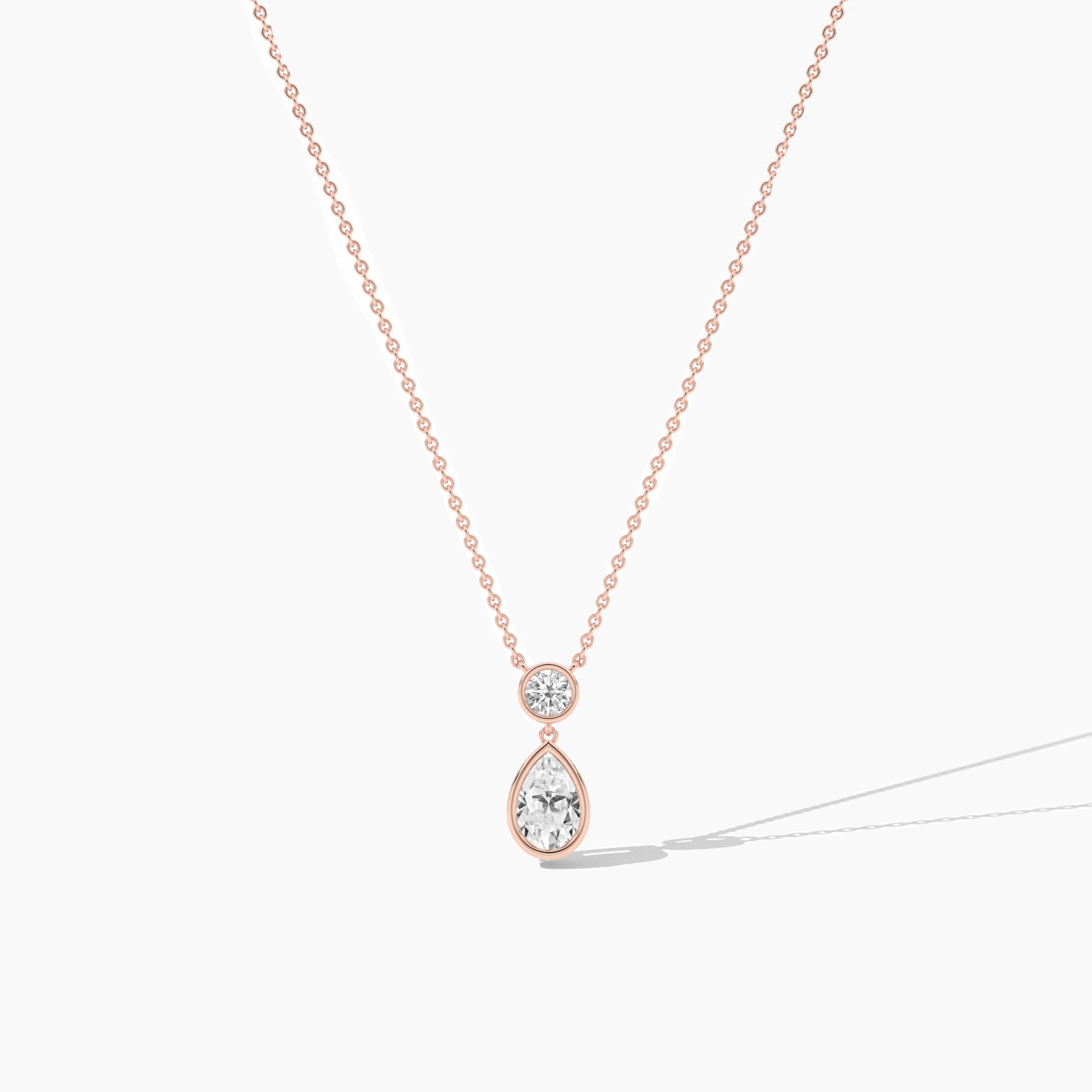 rose gold lab grown diamond fashion necklace 