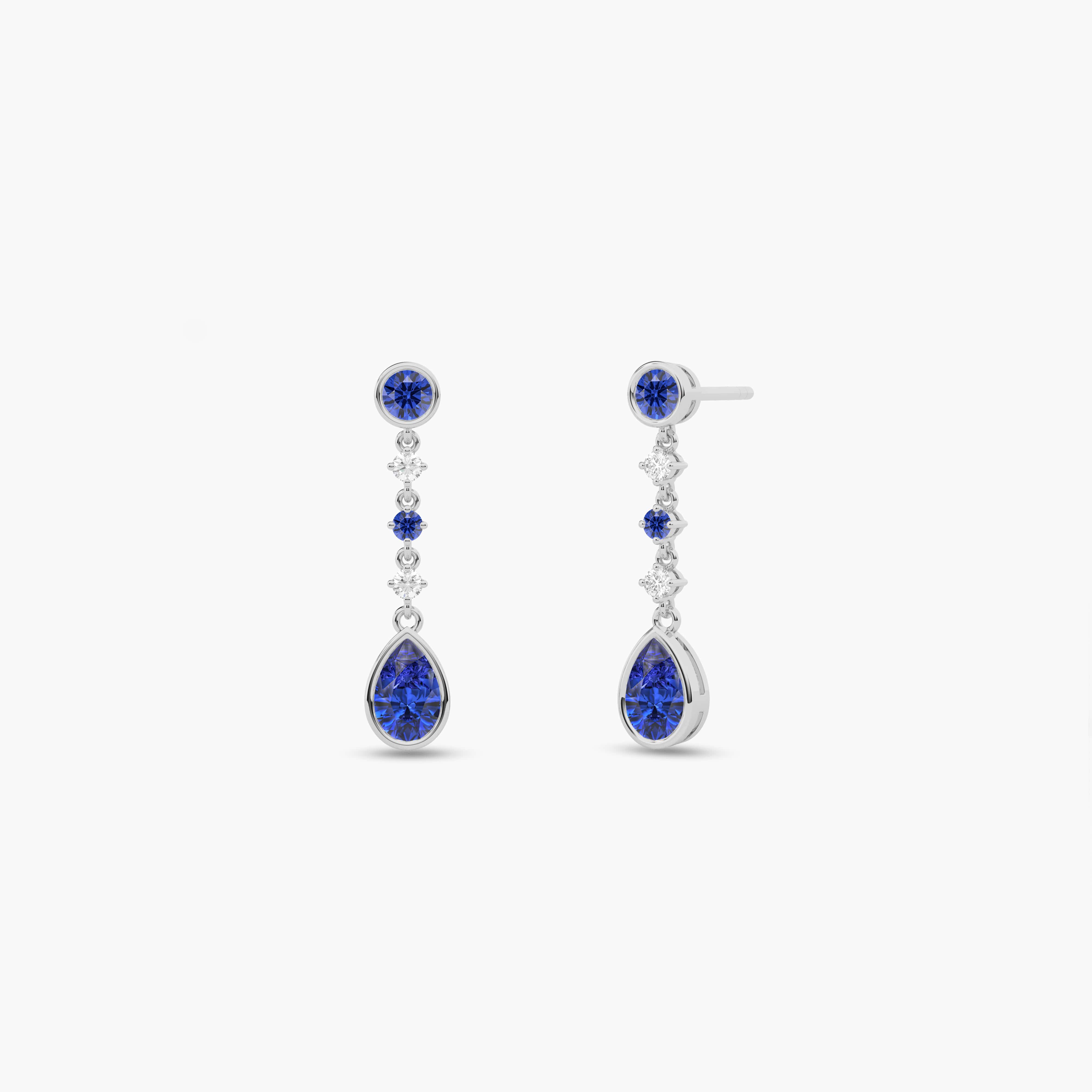 white gold white sapphire earrings