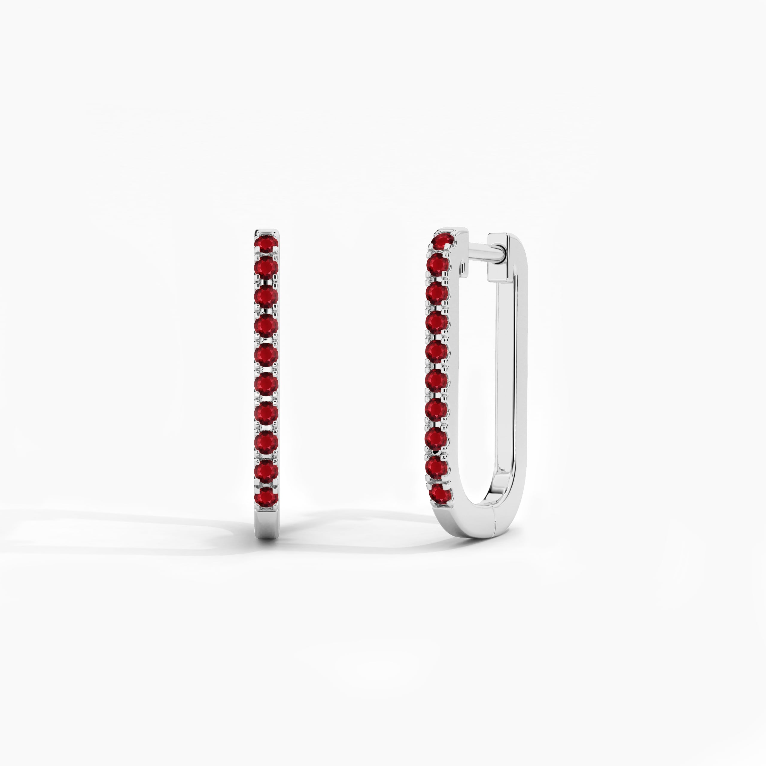 ruby diamond hoop earring