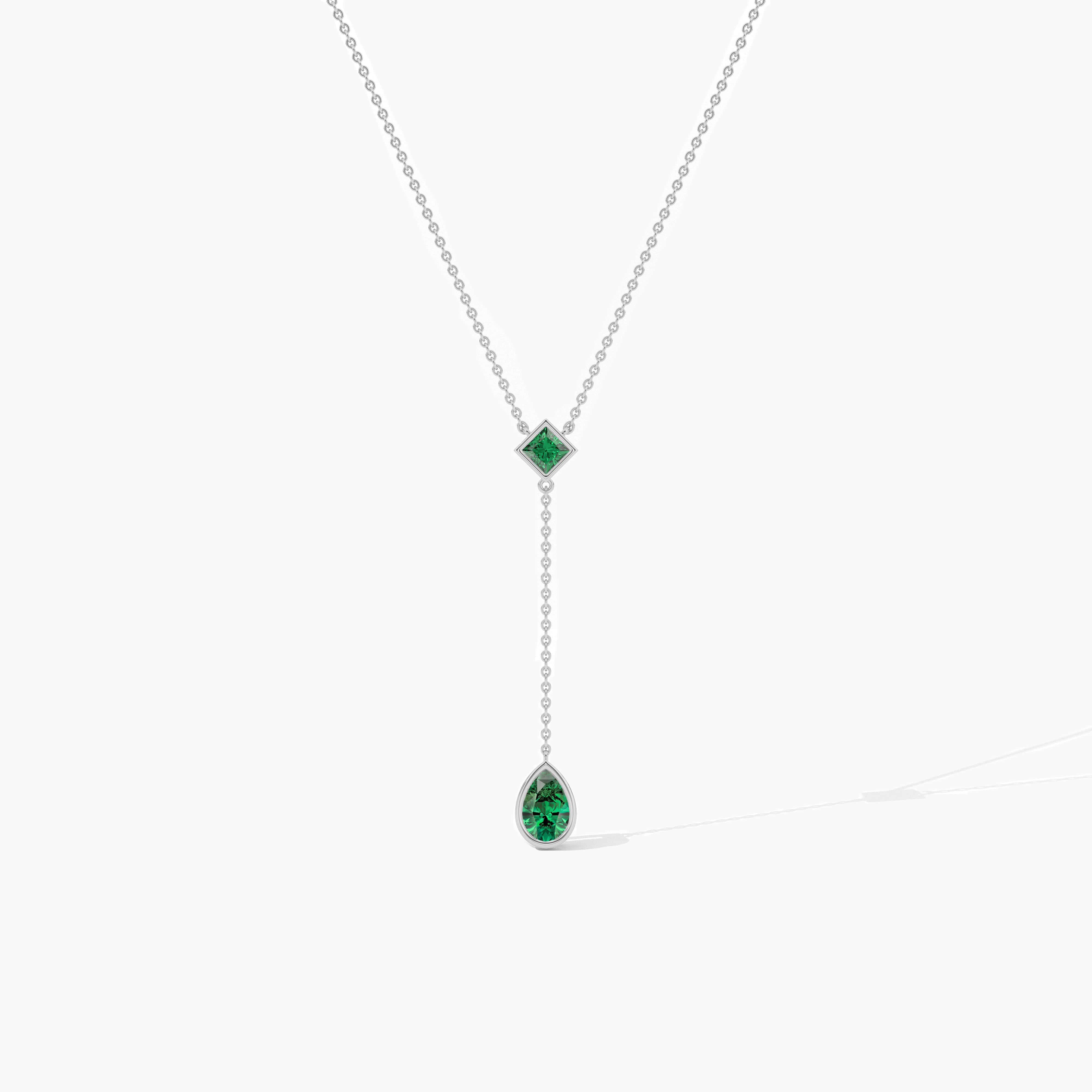 white gold emerald diamond necklace 