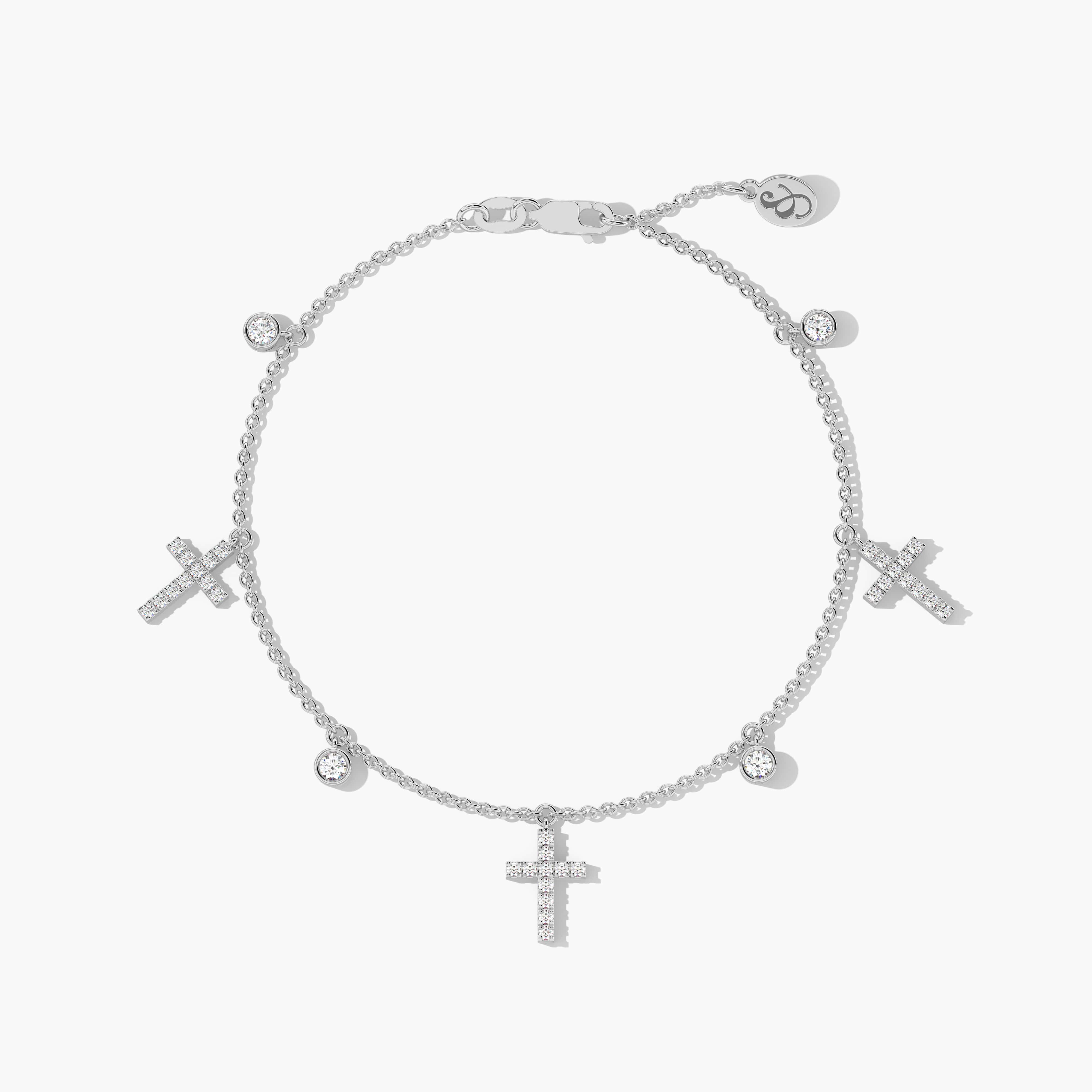 diamond cross bracelet white gold