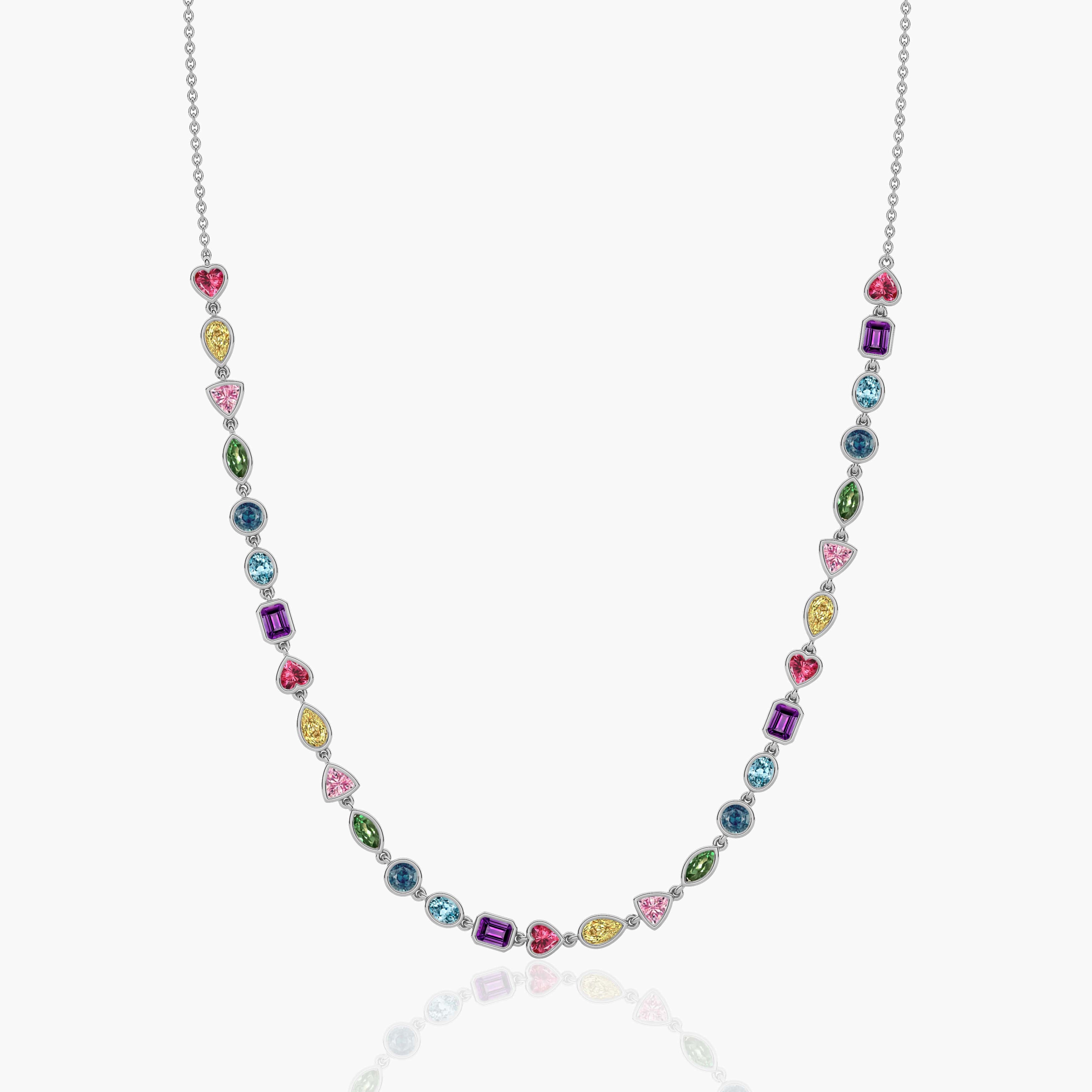 rainbow tennis necklace