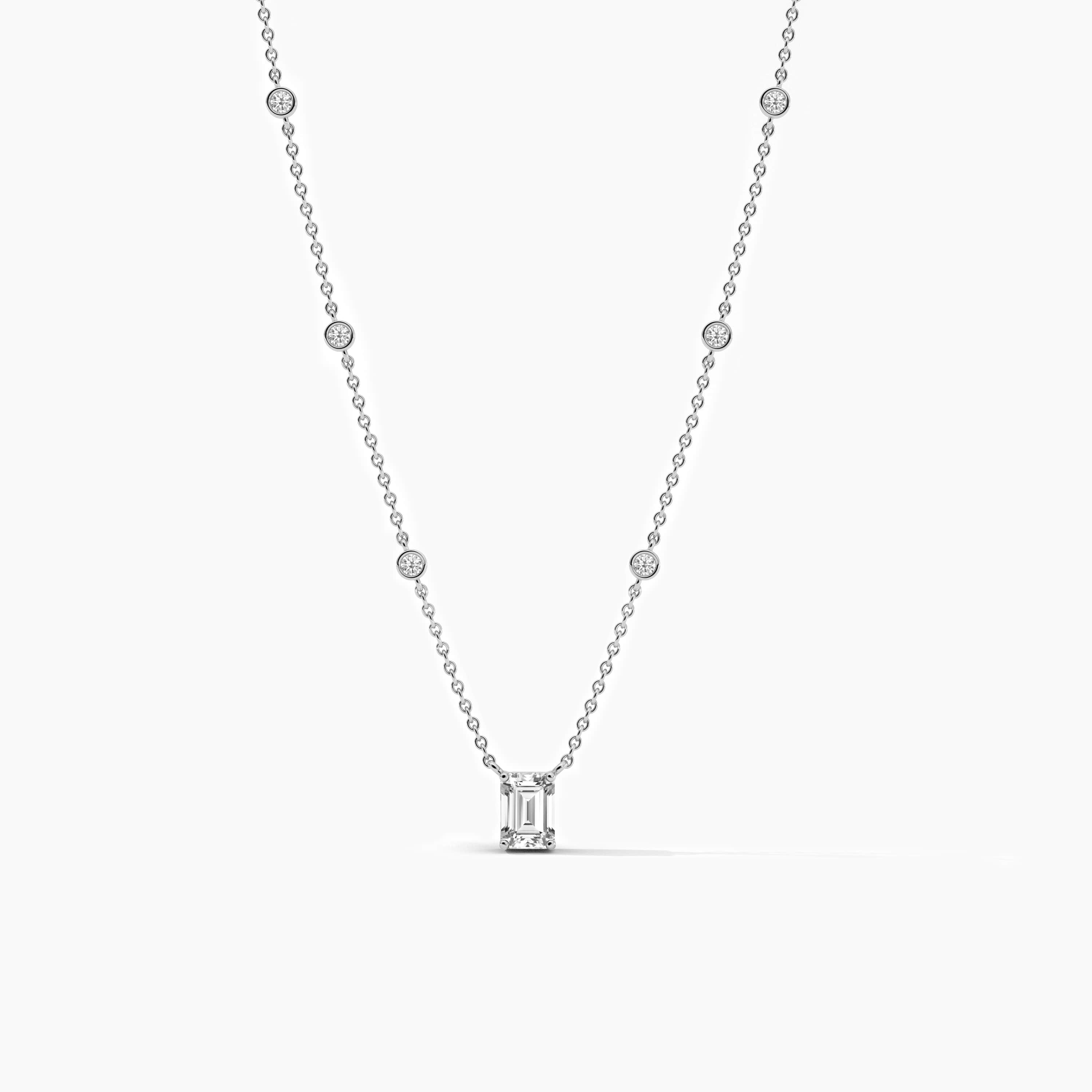 Collection Station Necklace in 14k White Gold