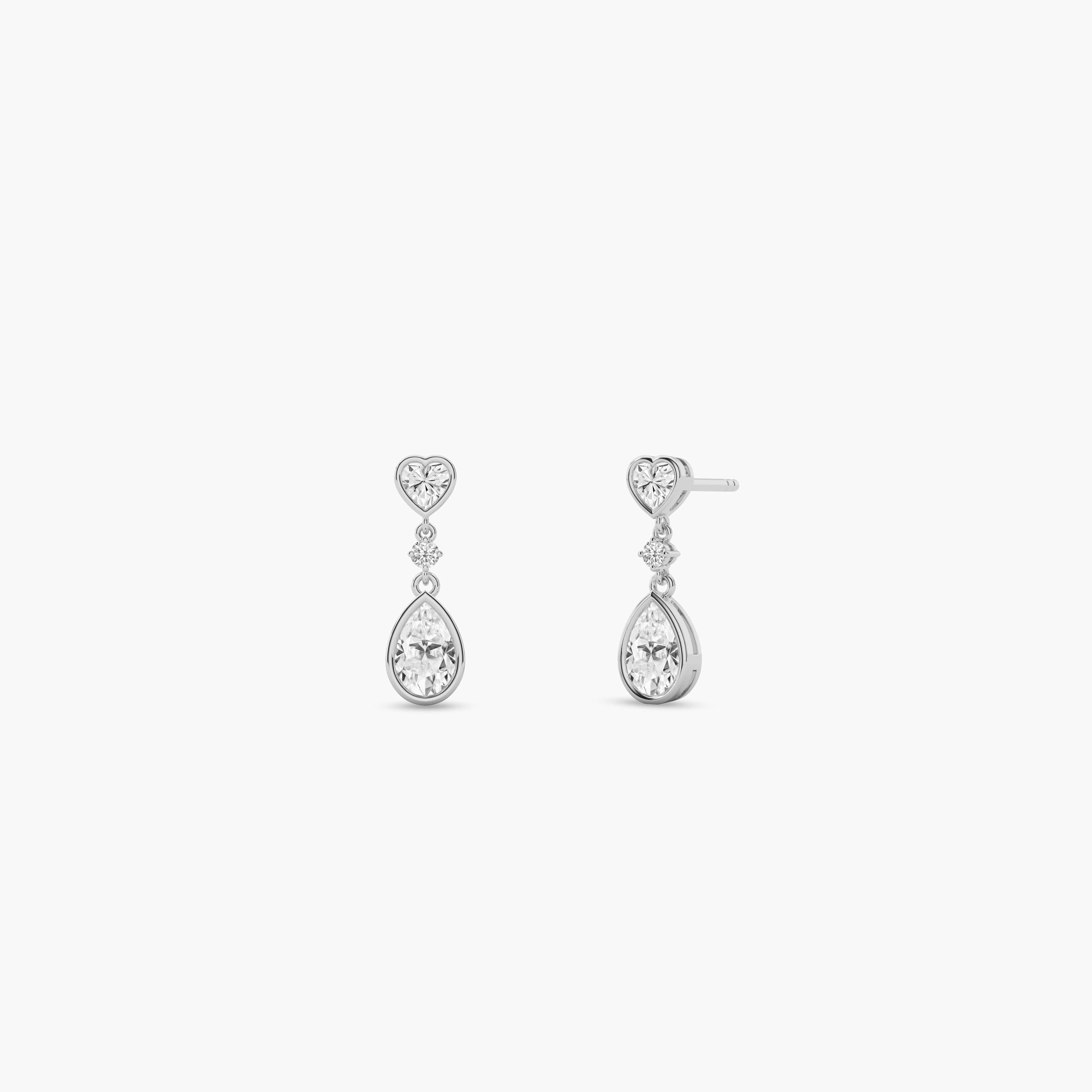 white gold diamond drop earrings