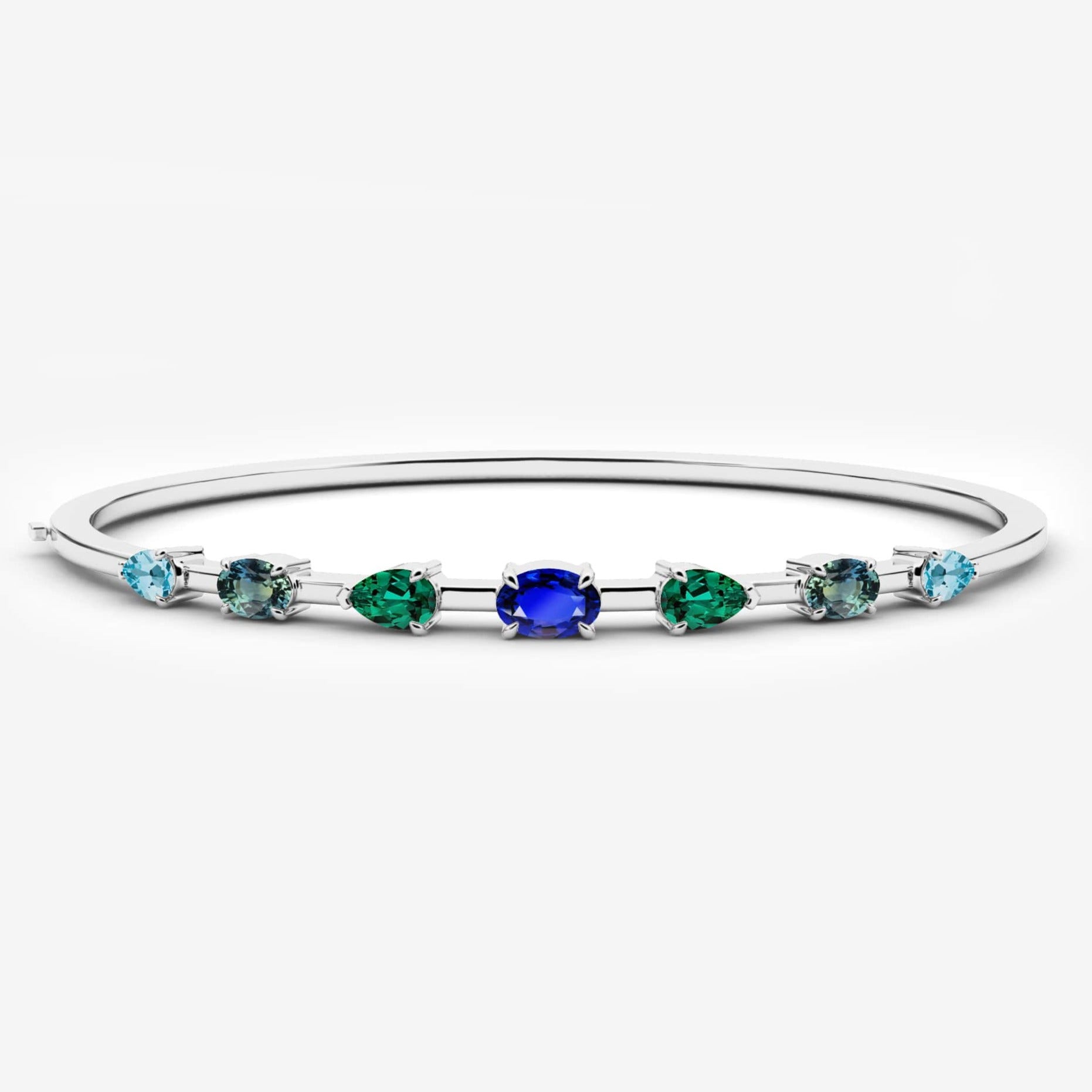 bracelets with gemstones in white gold