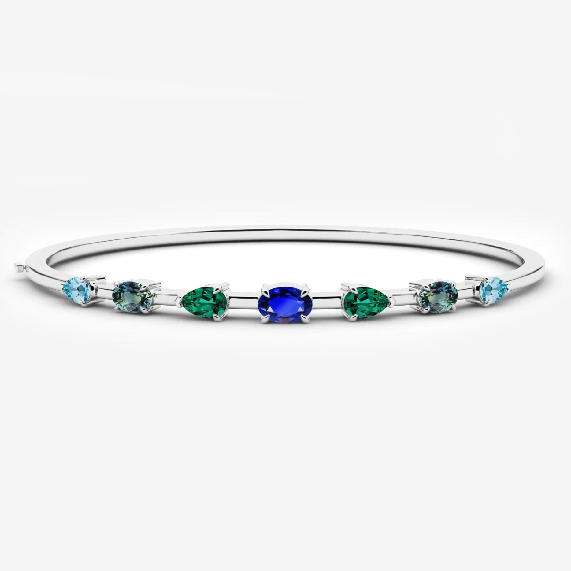 bracelets with gemstones in white gold
