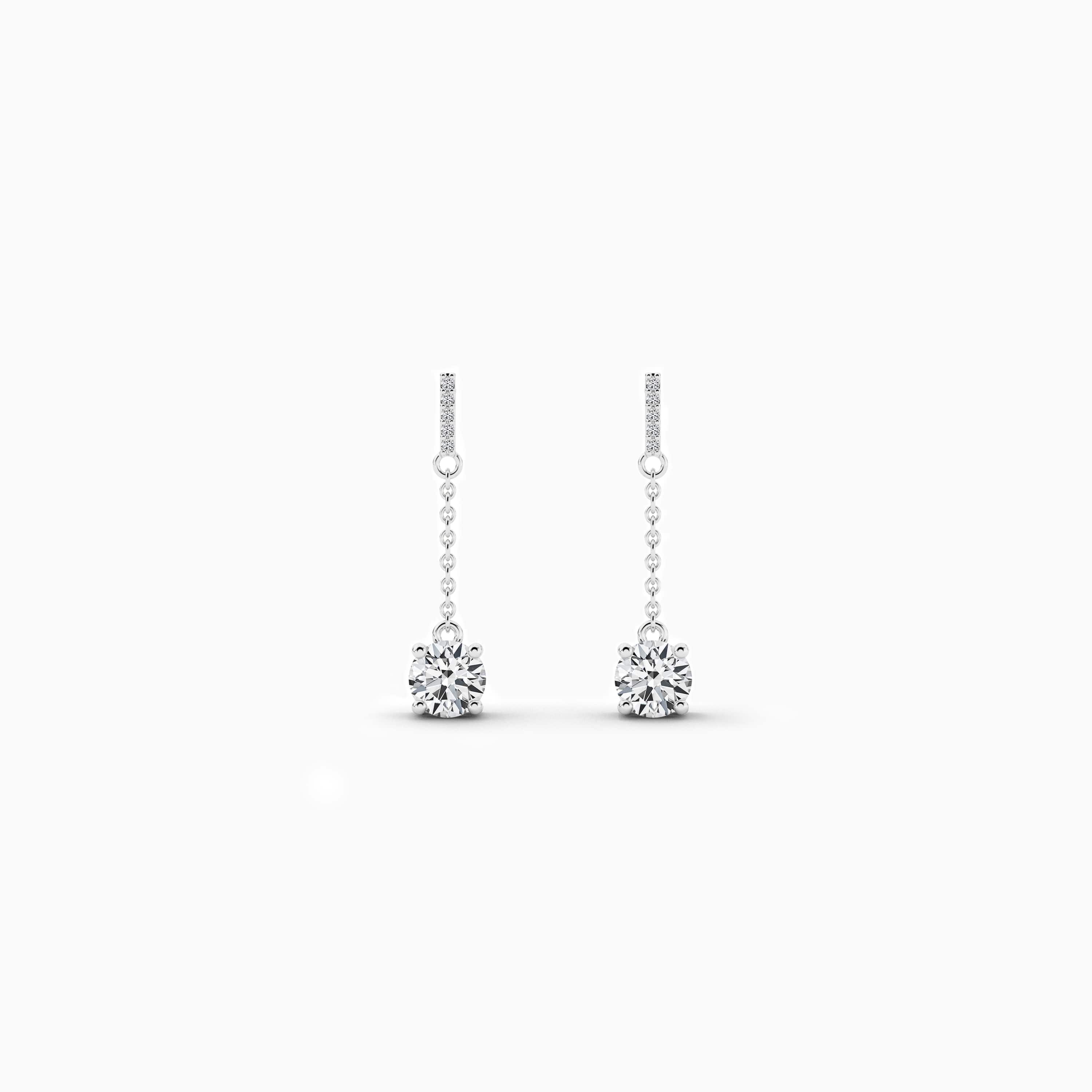 white gold drop earring 