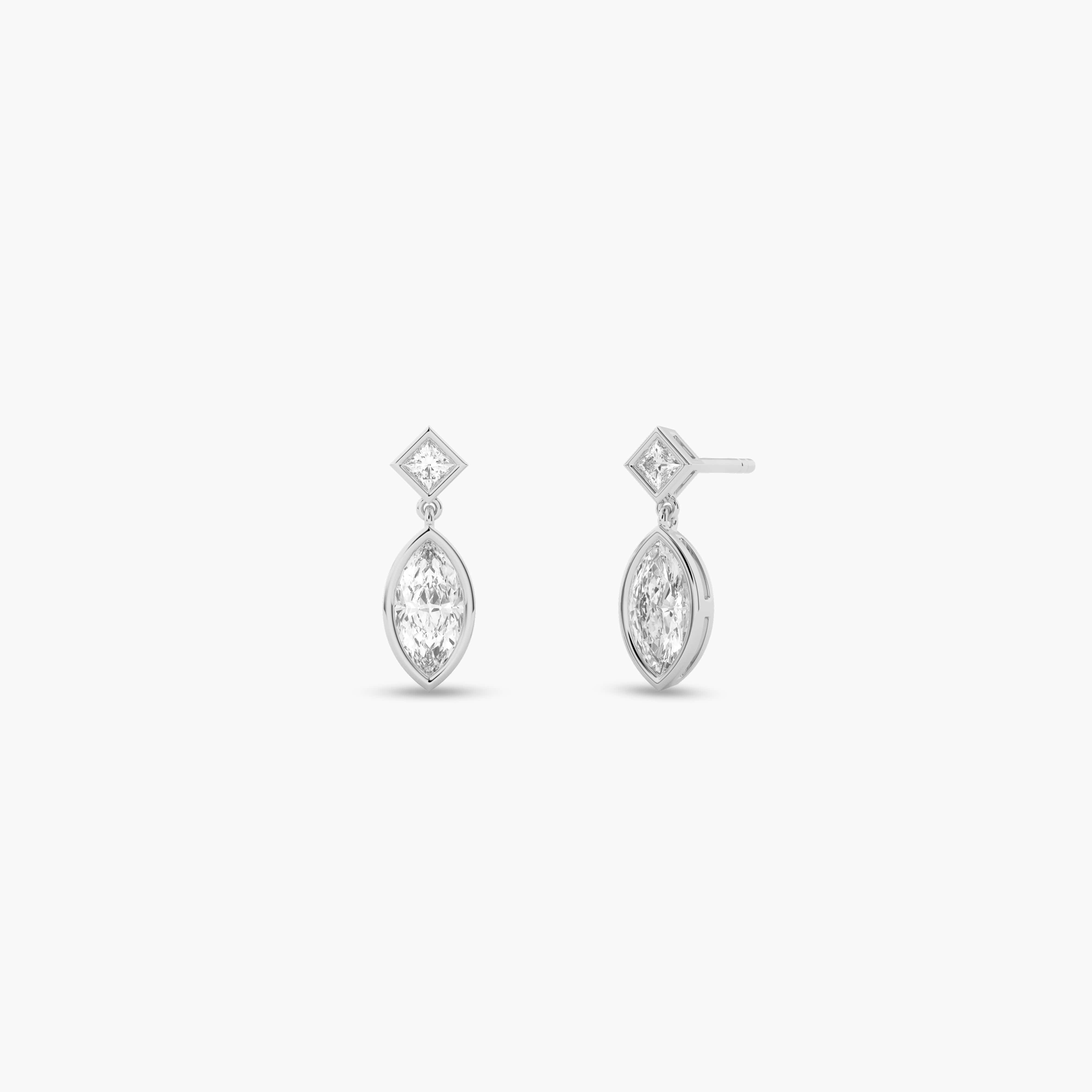 white gold diamond drop earrings