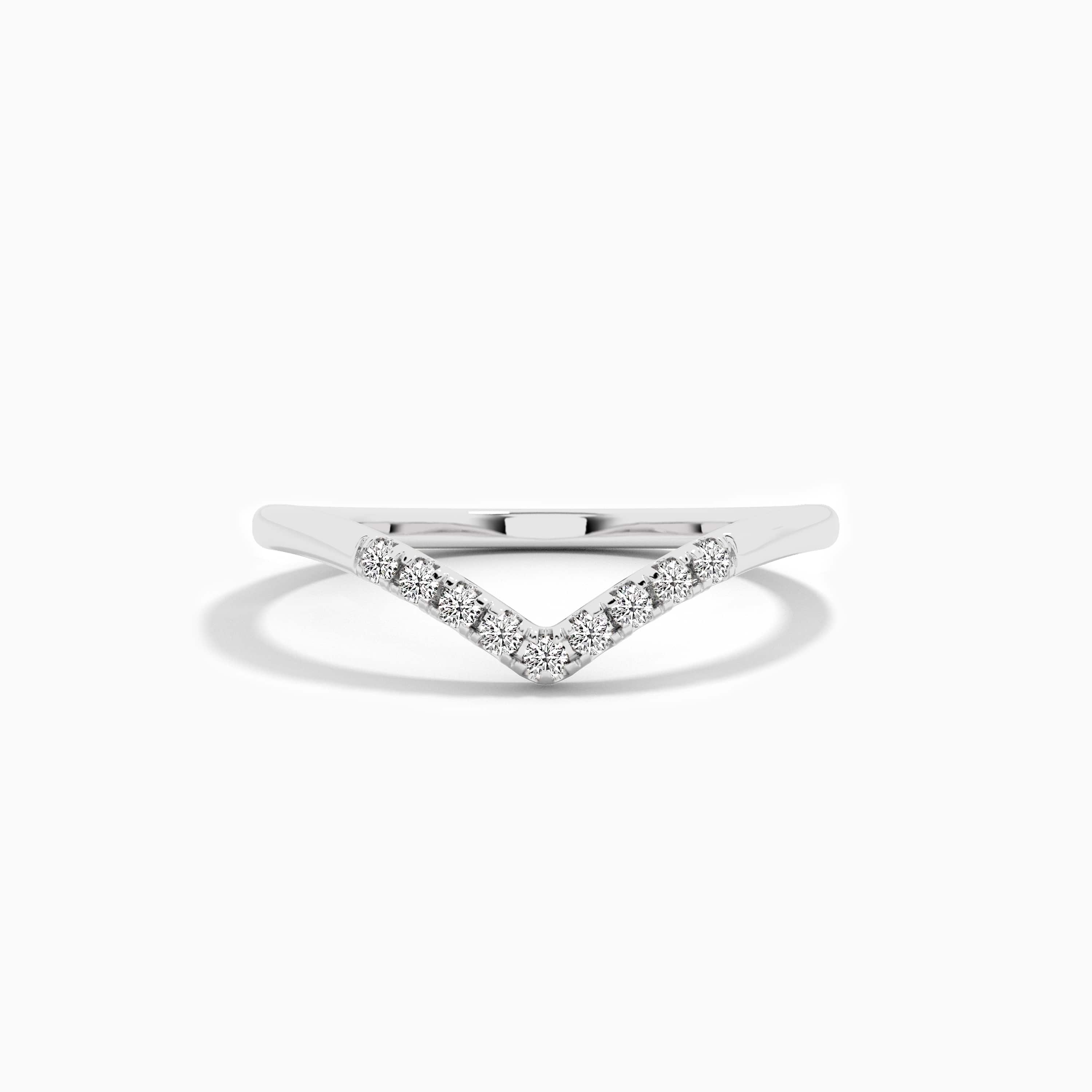 white gold moissanite diamond curved ring