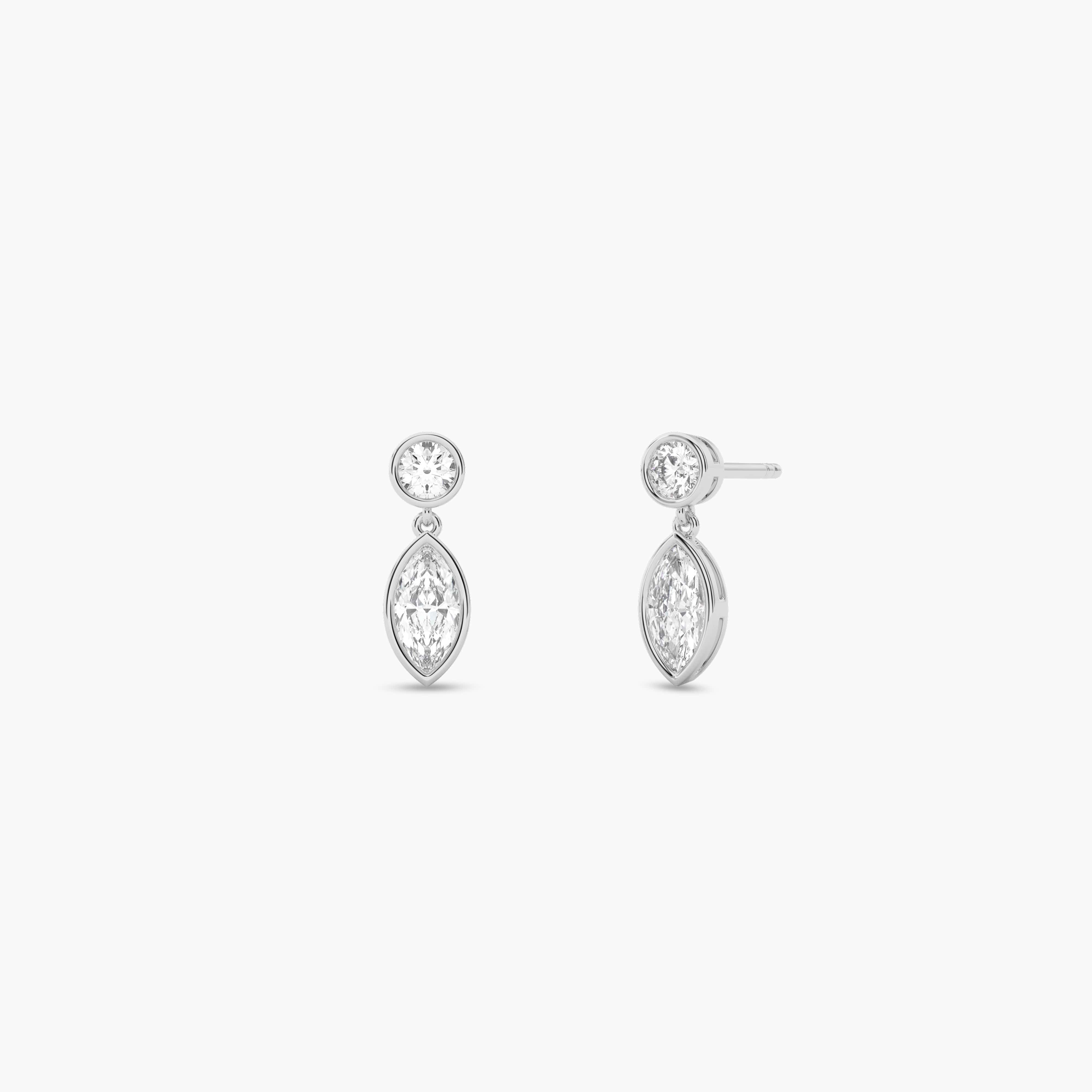 diamond drop earrings white gold