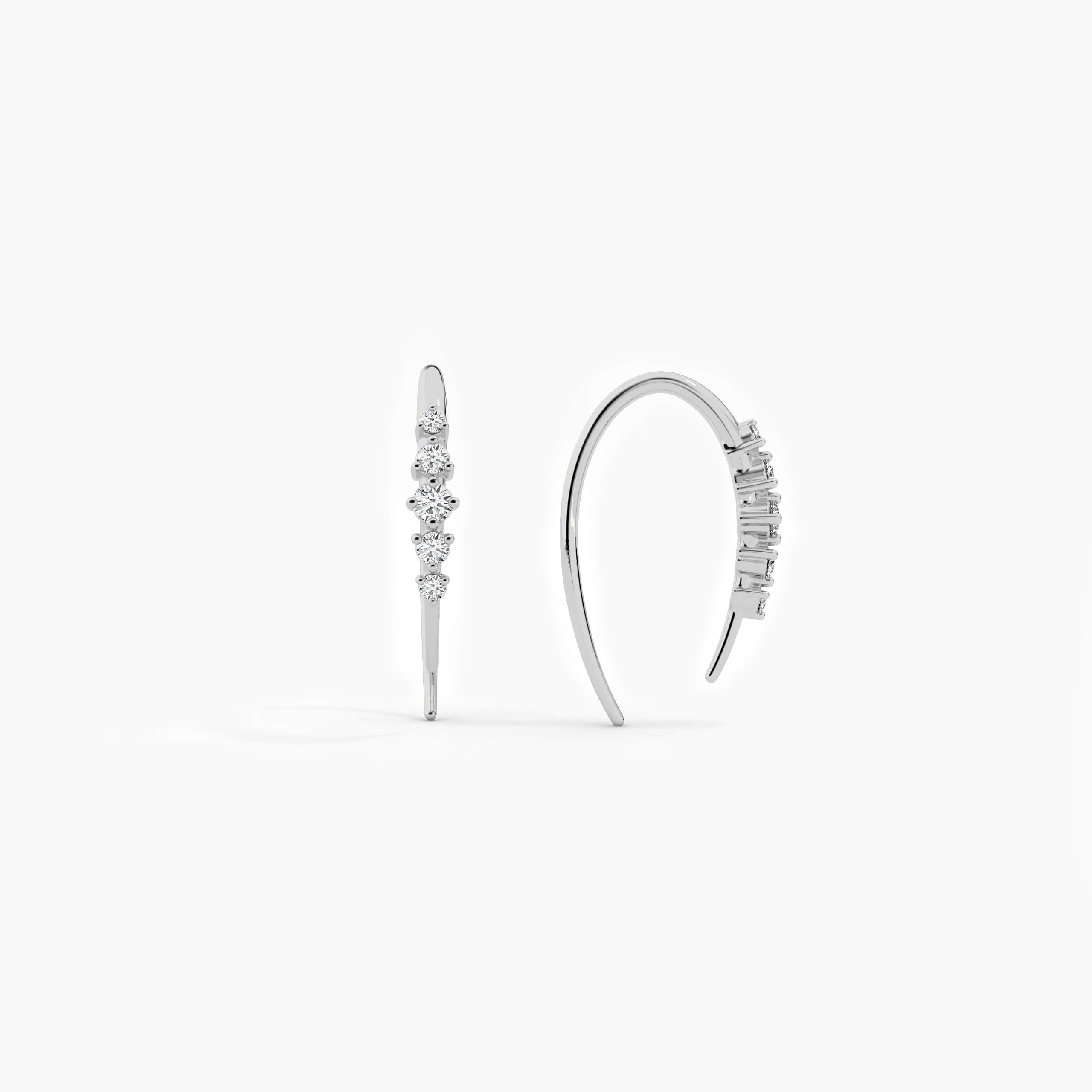 white gold threader earring 