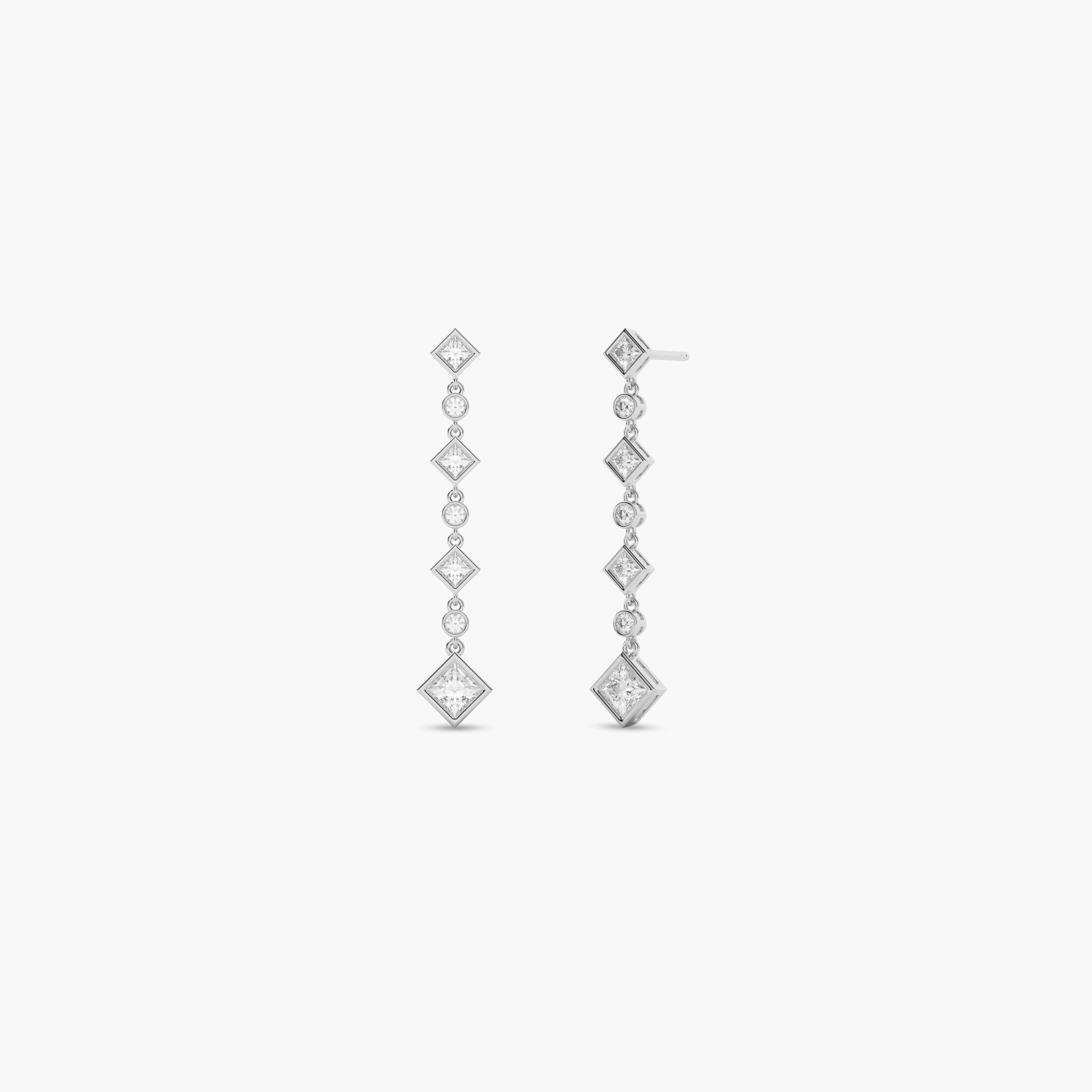 white gold diamond earrings