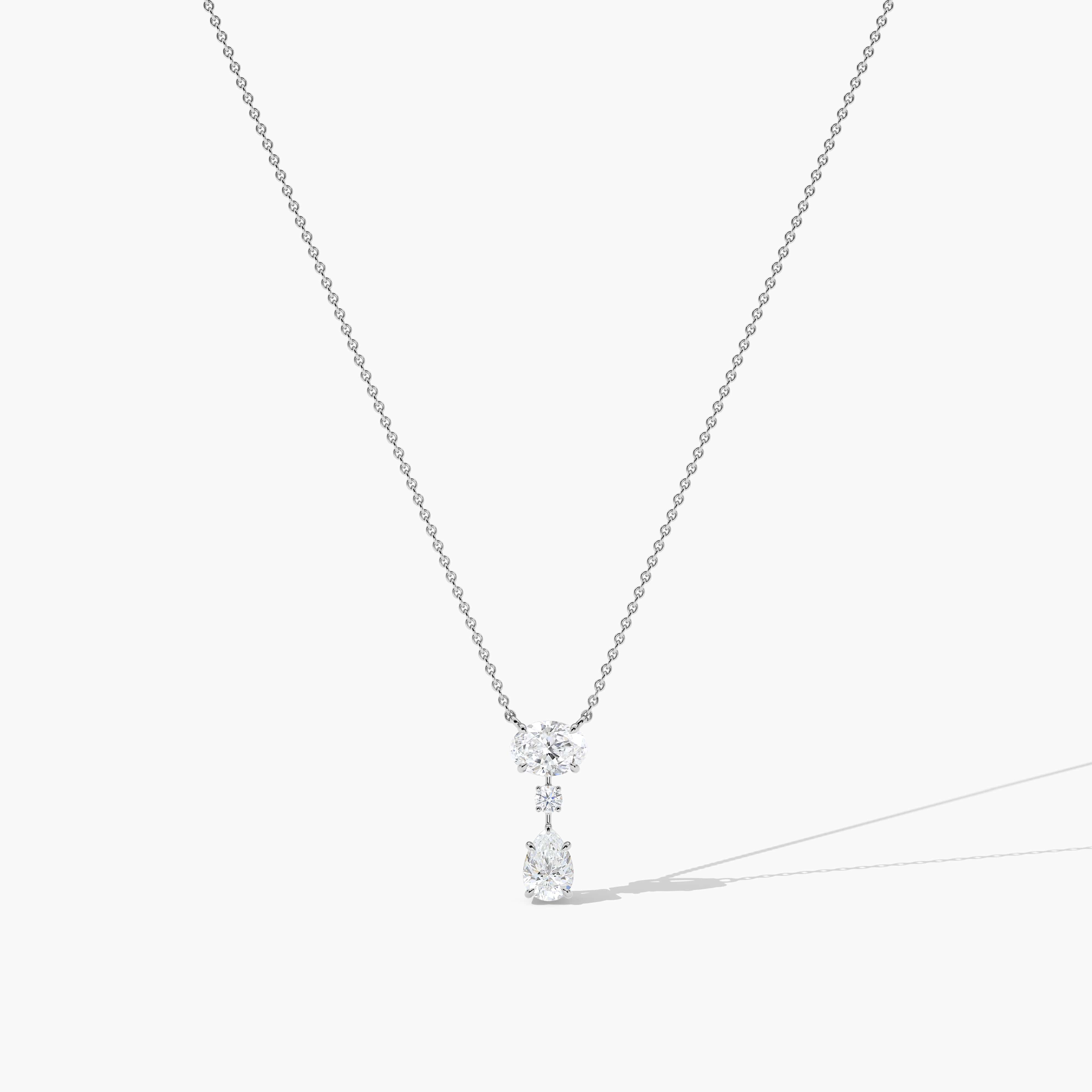 diamond drop necklace white gold