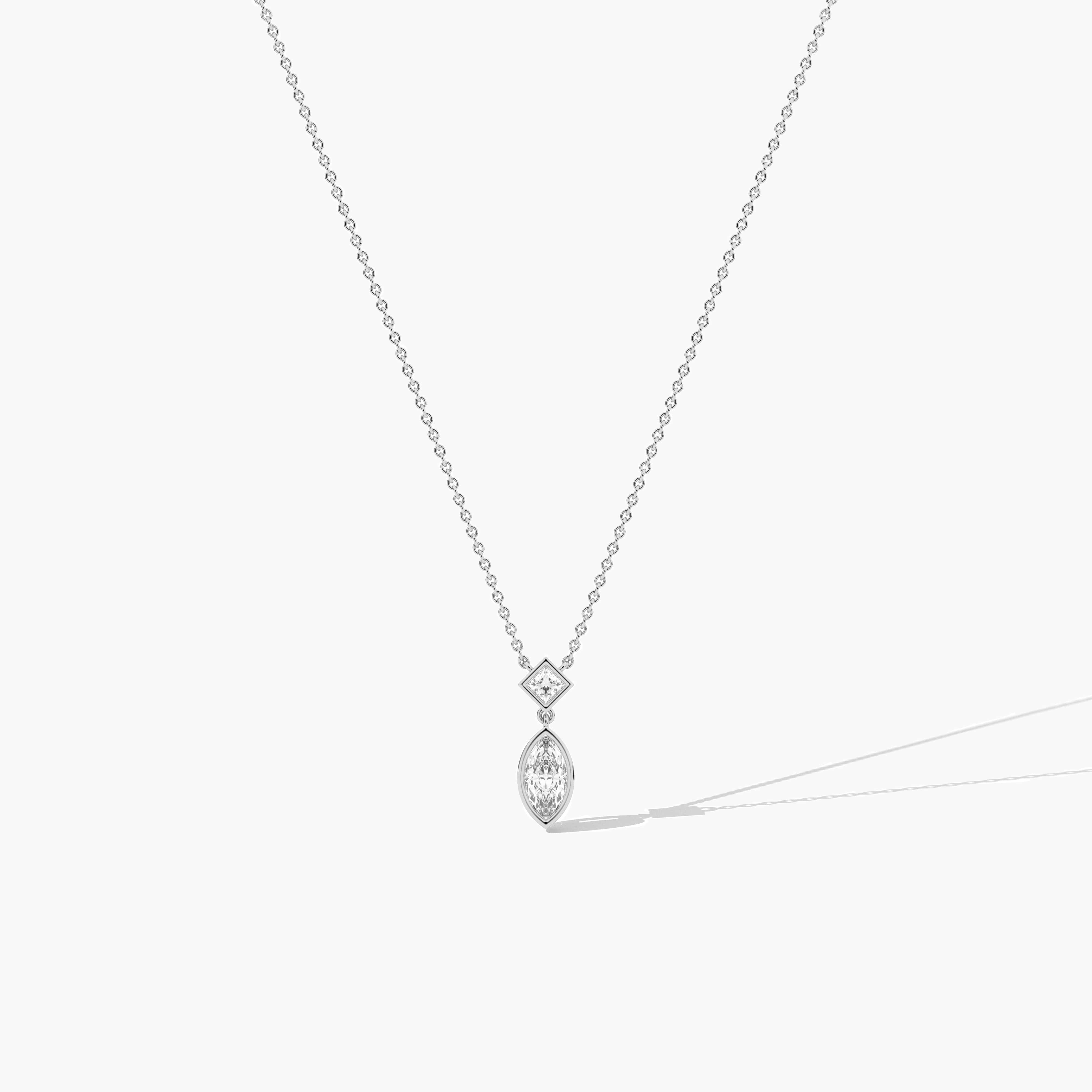14k pear and marquise cut diamond necklace 