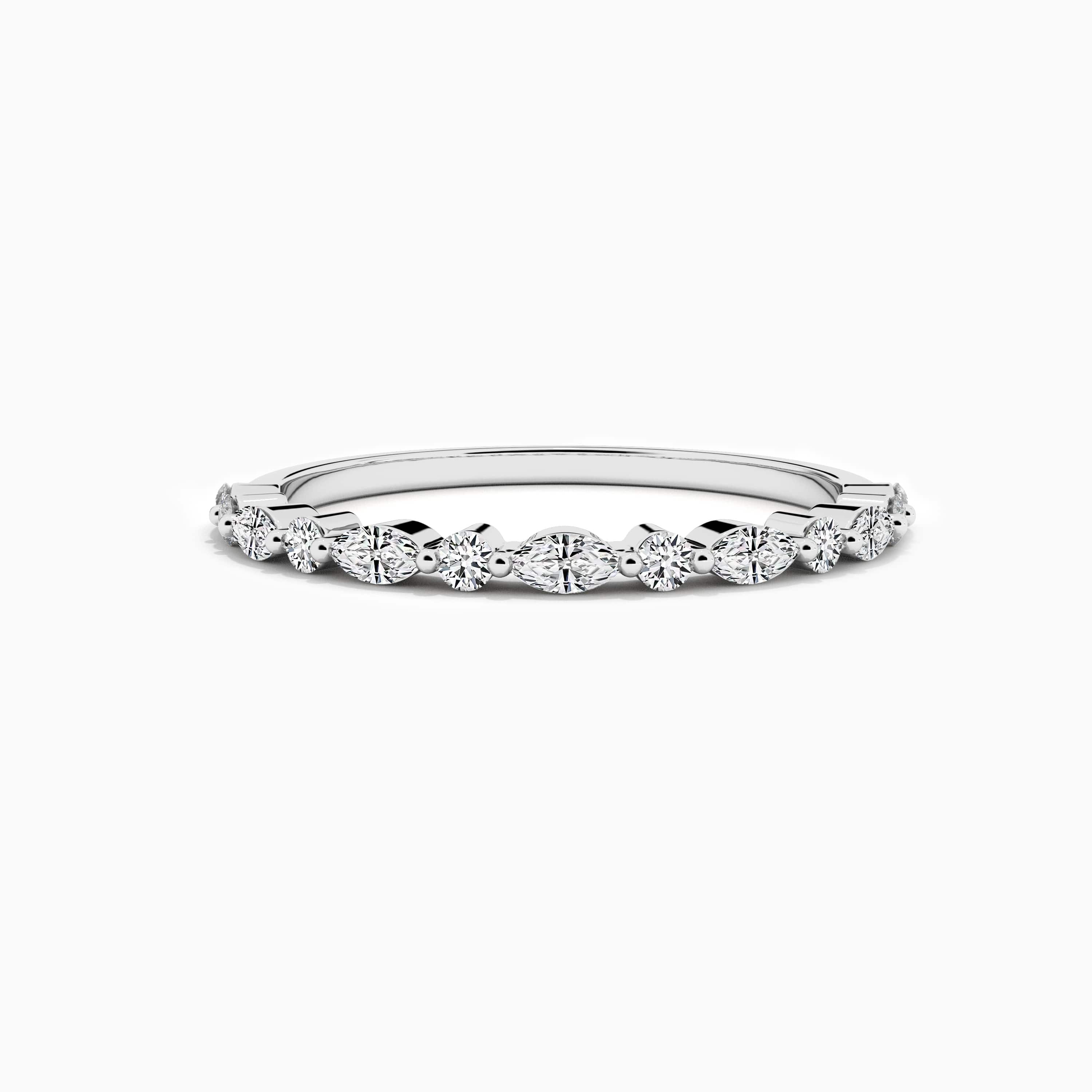 white gold lab grown wedding eternity band 