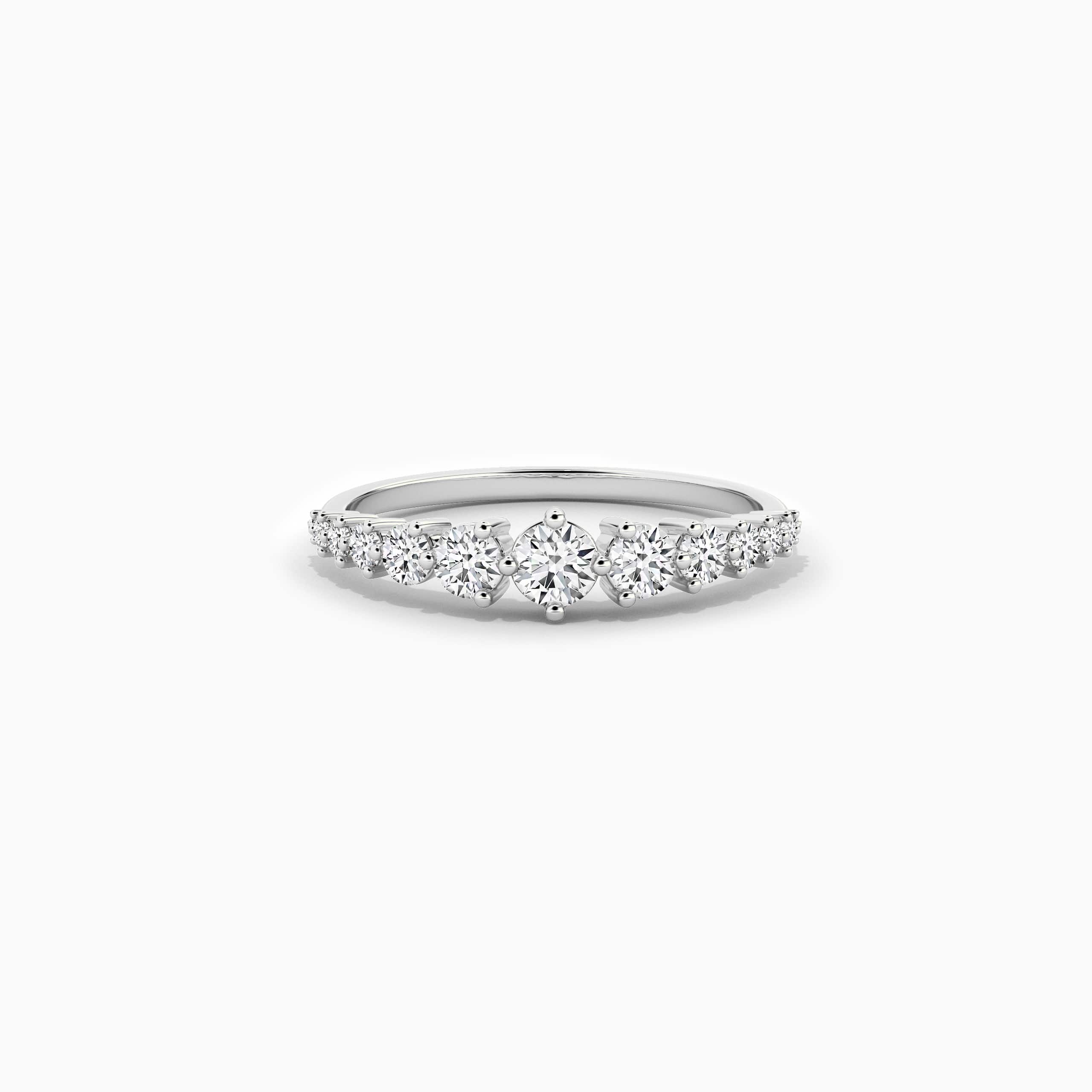 White Gold Round Shape Moissanite Diamond Ring 