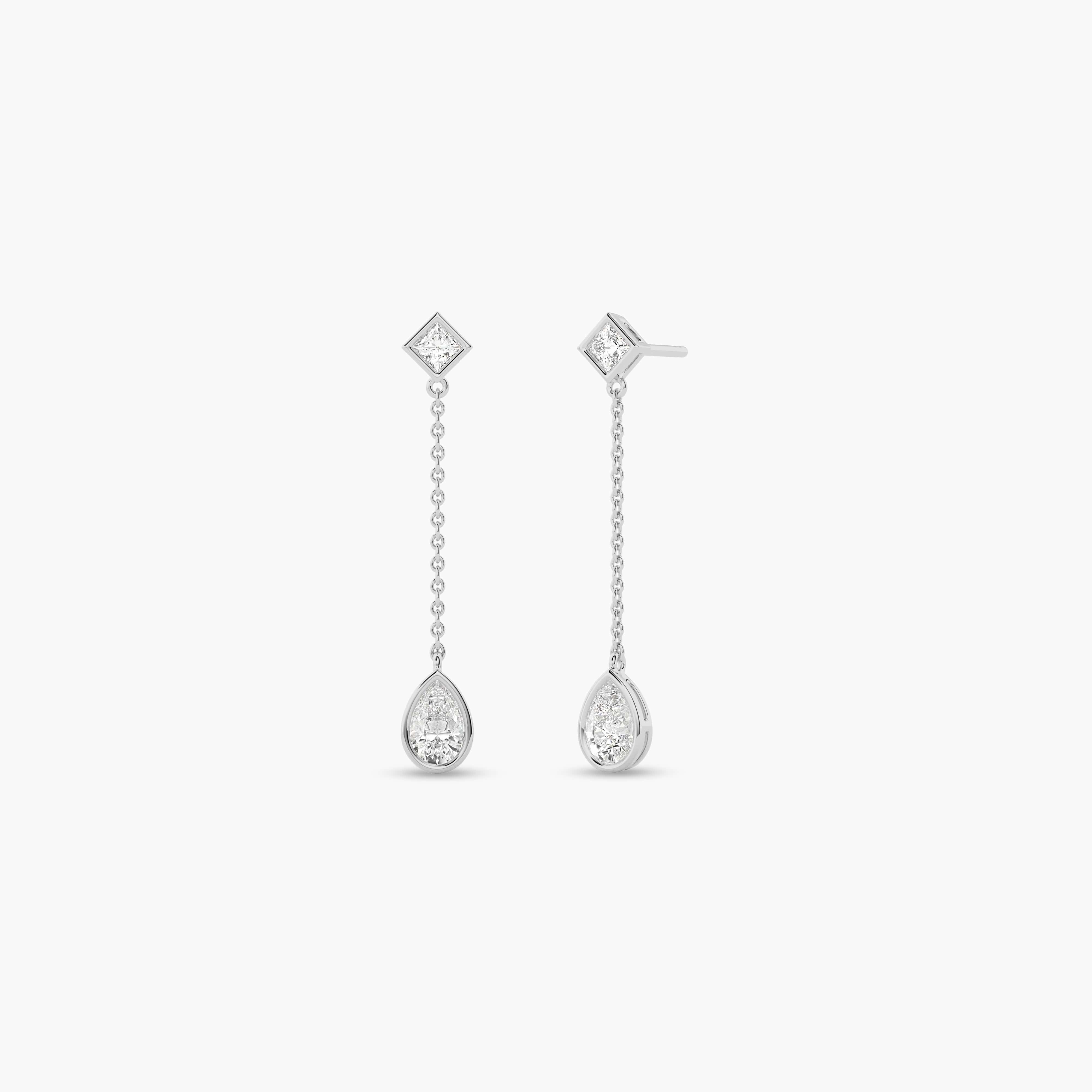 diamond drop earrings white gold