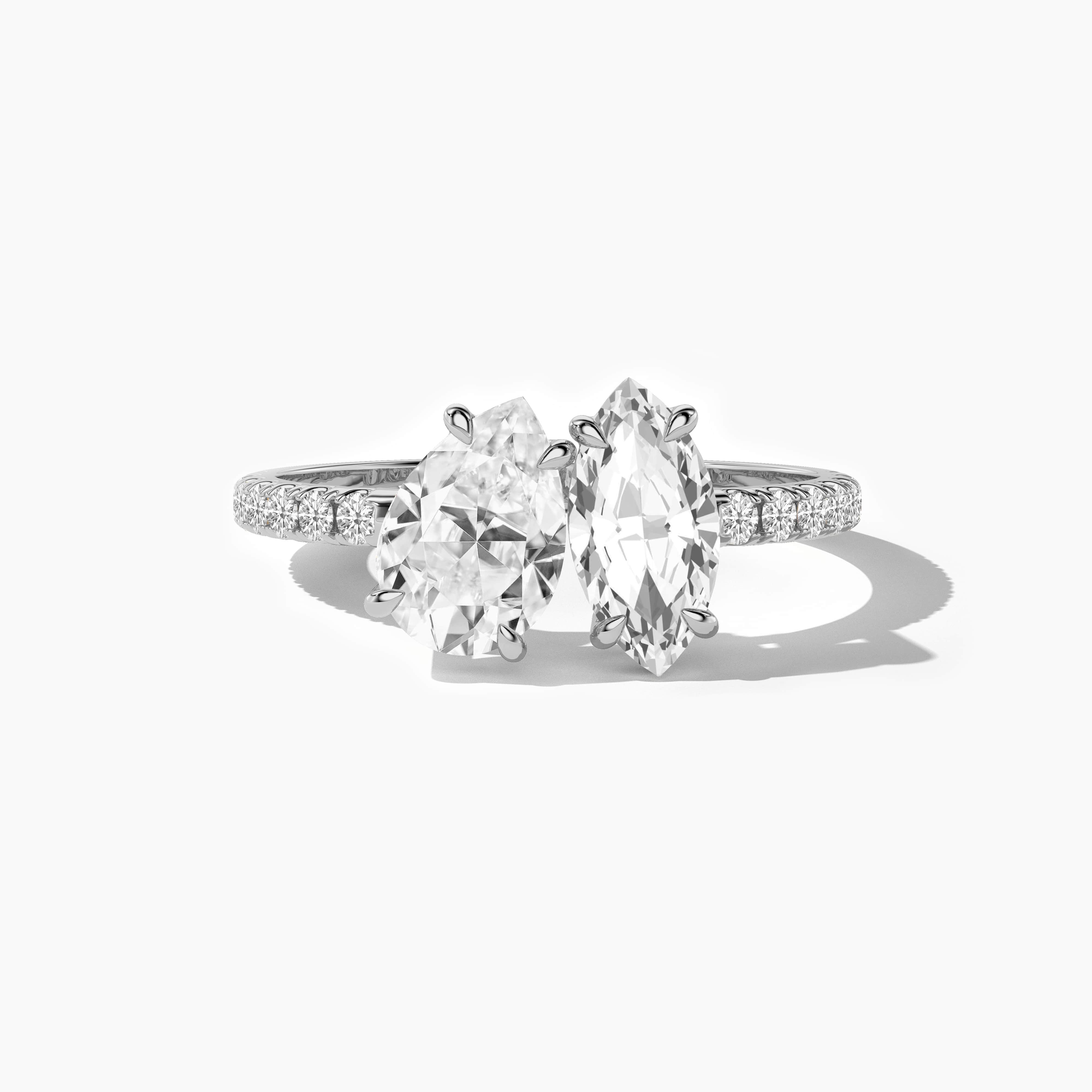 Toi Et Moi Moissanite Wedding Ring In White Gold 