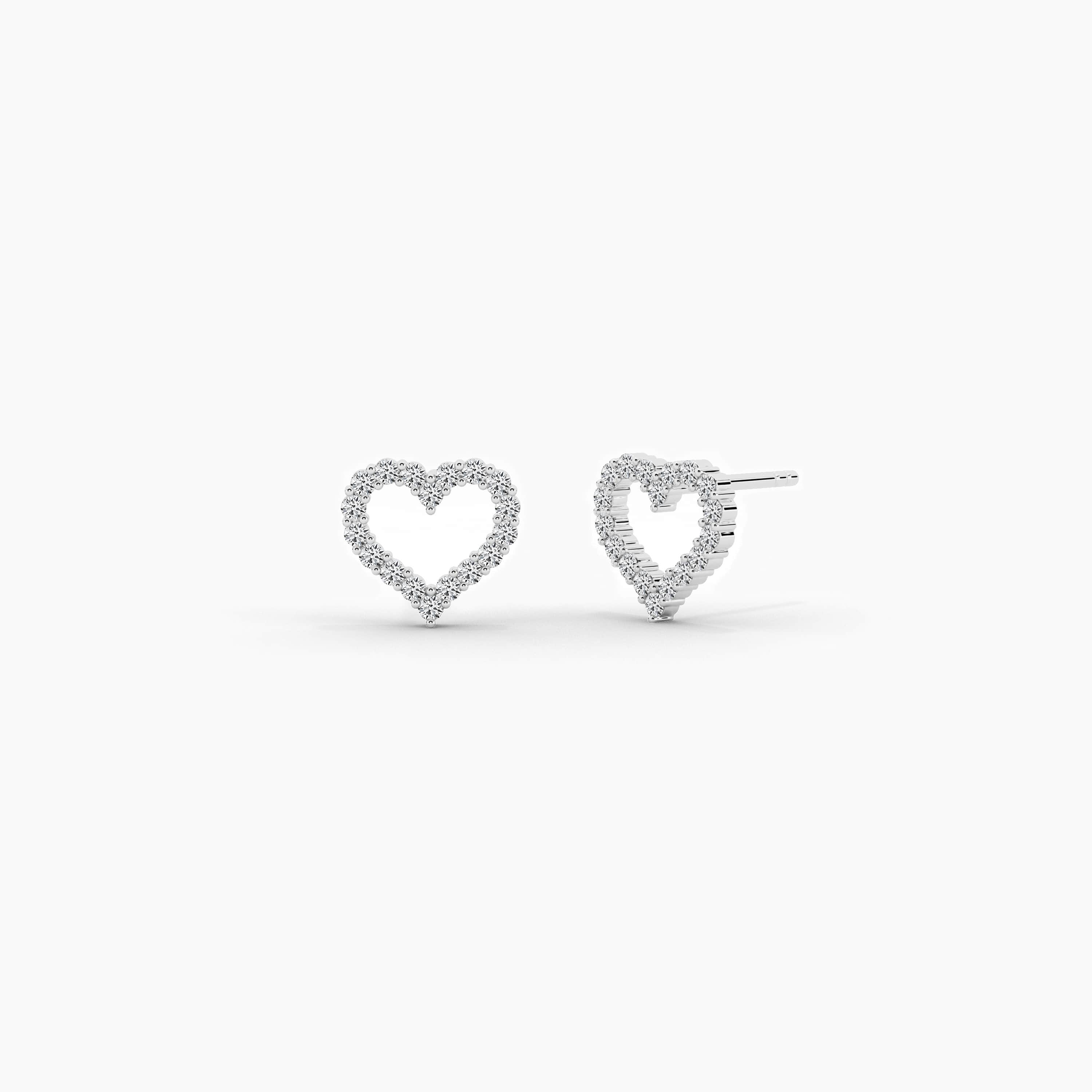 white gold open heart earring 