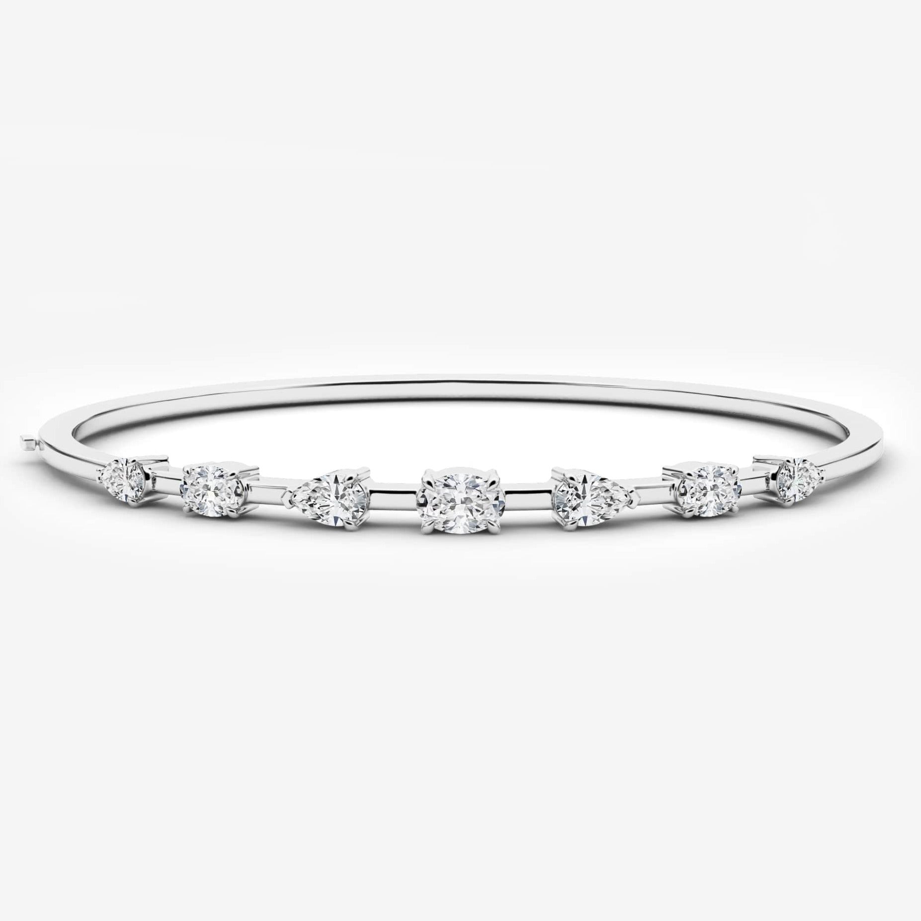 White gold cluster diamond bracelet