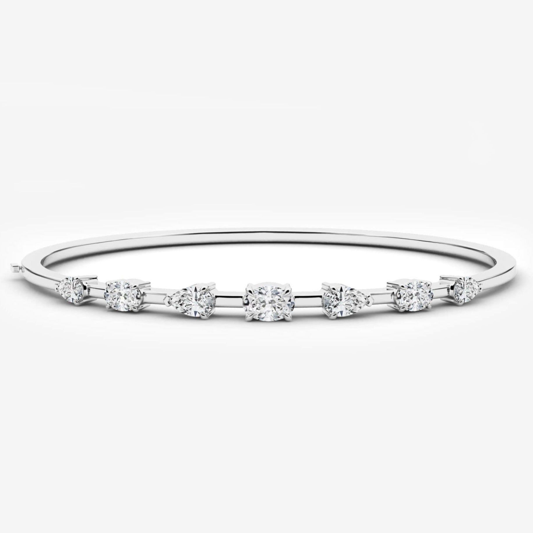 White gold cluster diamond bracelet