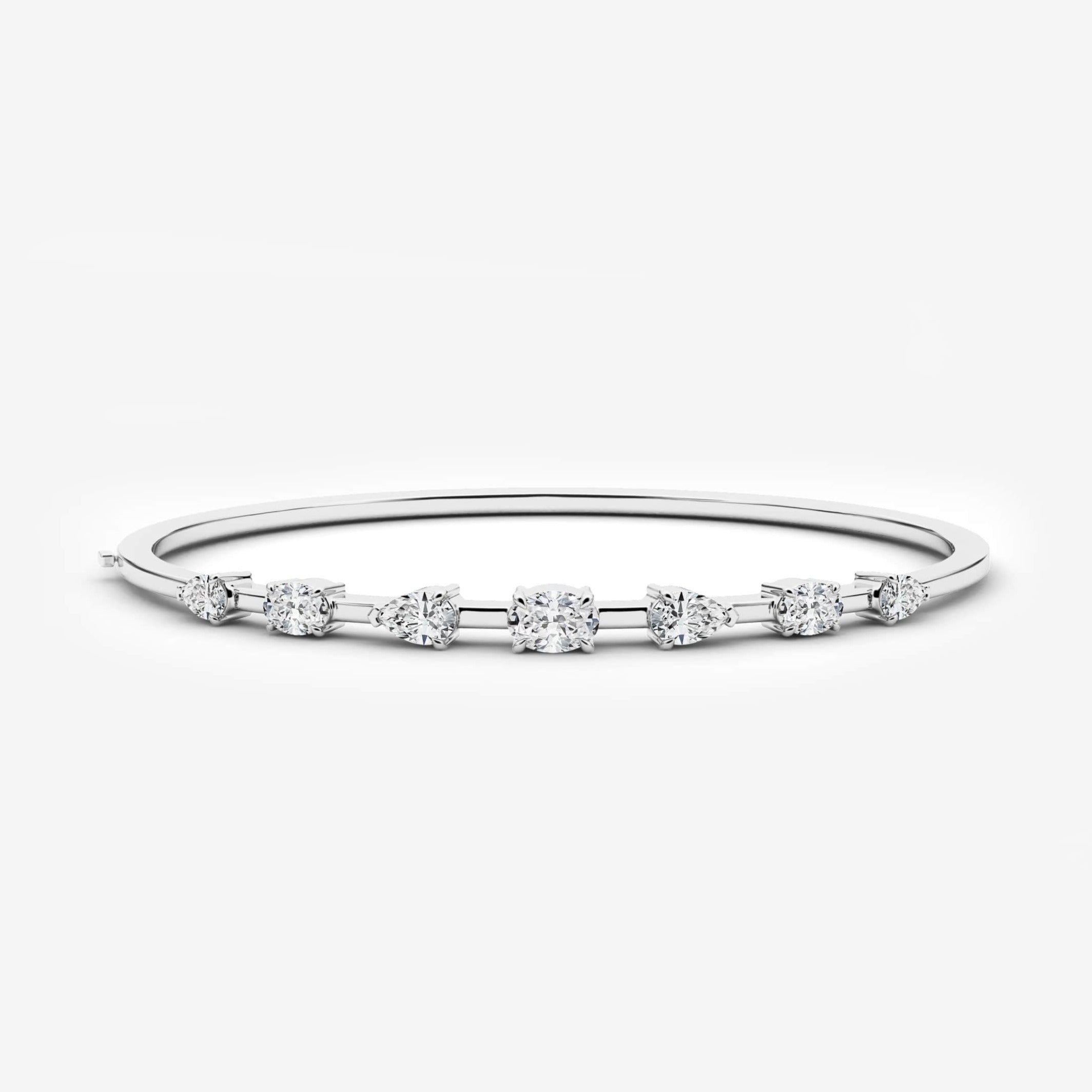 White gold cluster diamond bracelet