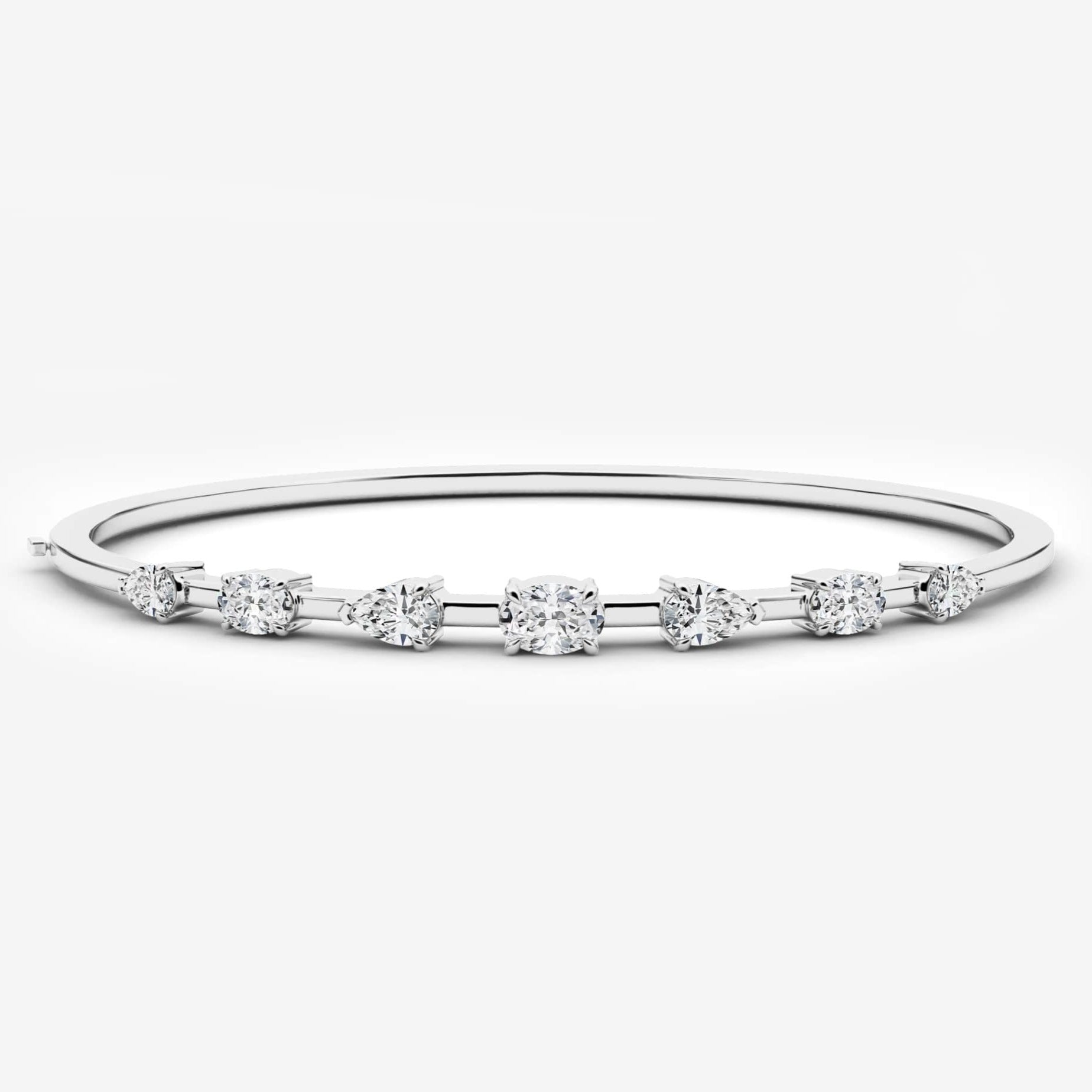 White gold cluster diamond bracelet