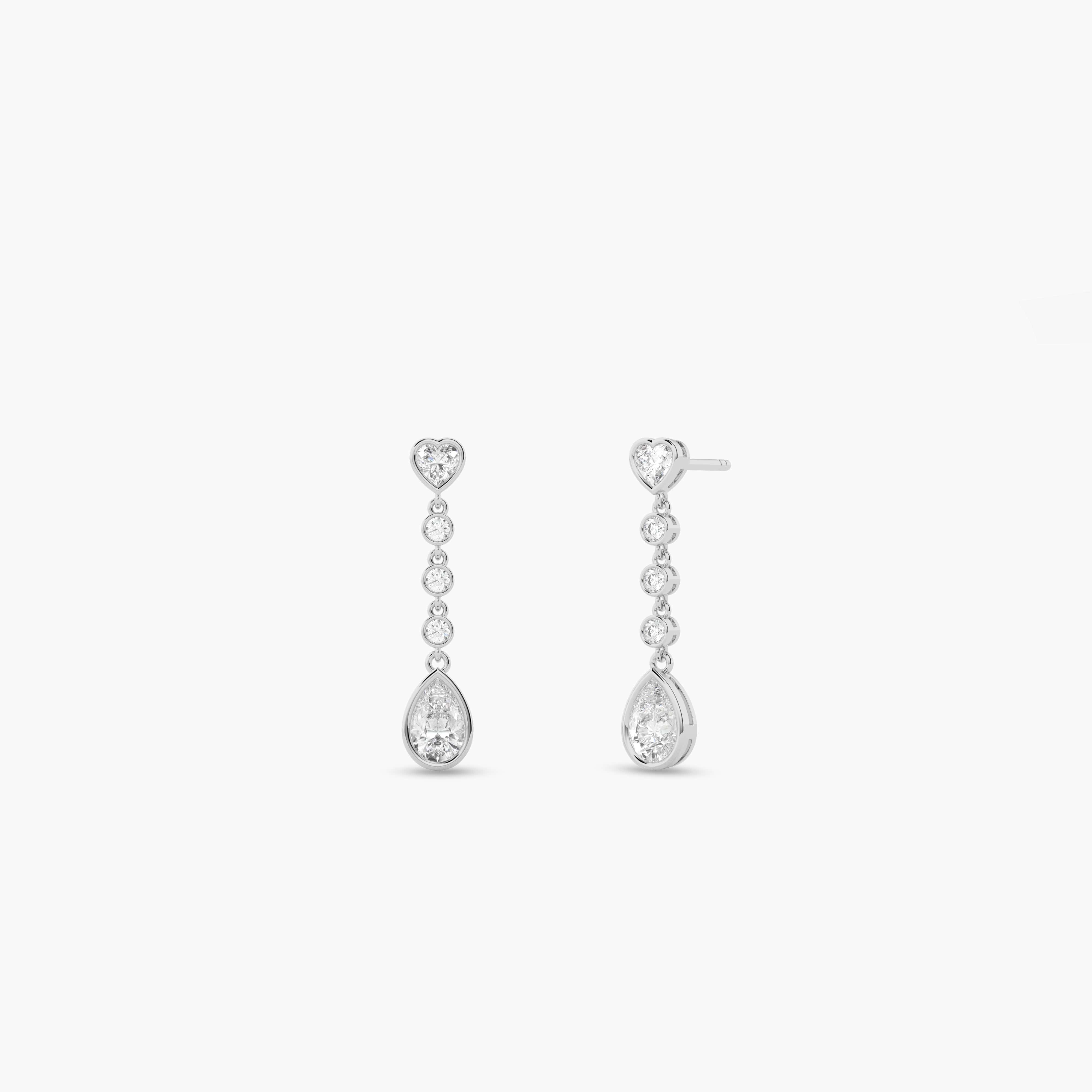 white gold diamond drop earrings