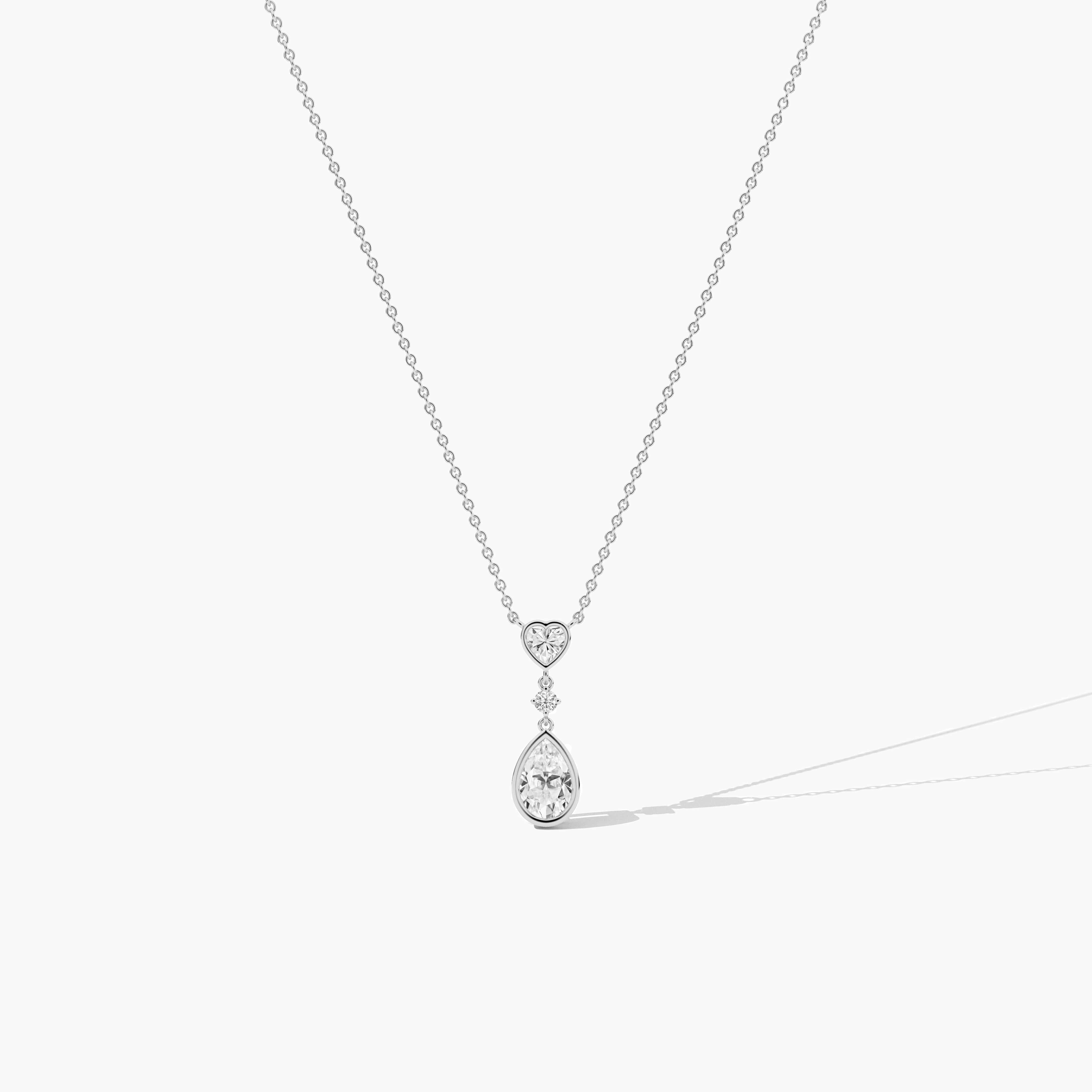 white gold lab grown diamond necklace 