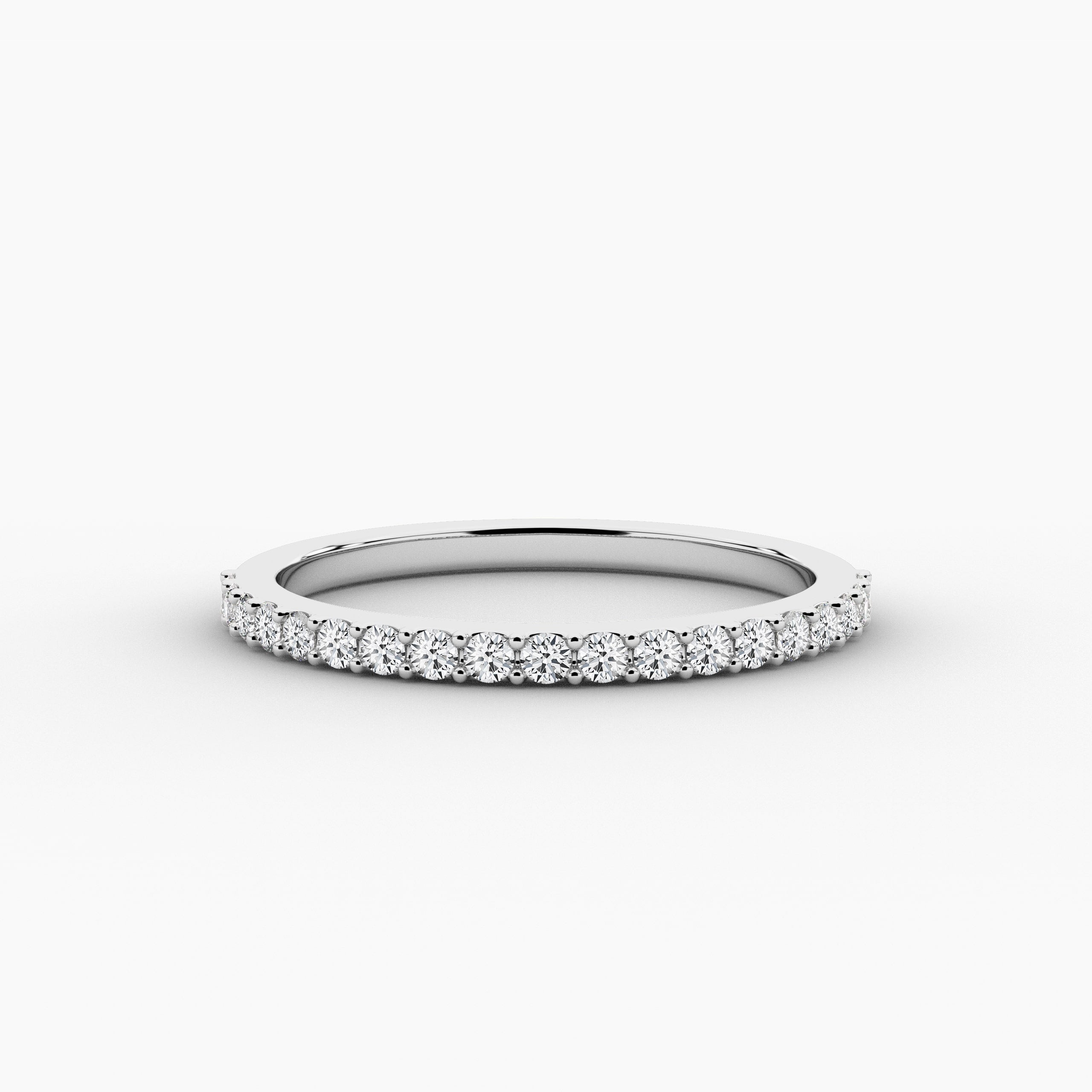 Round Cut Eternity  Diamond Wedding Half Band In White Gold