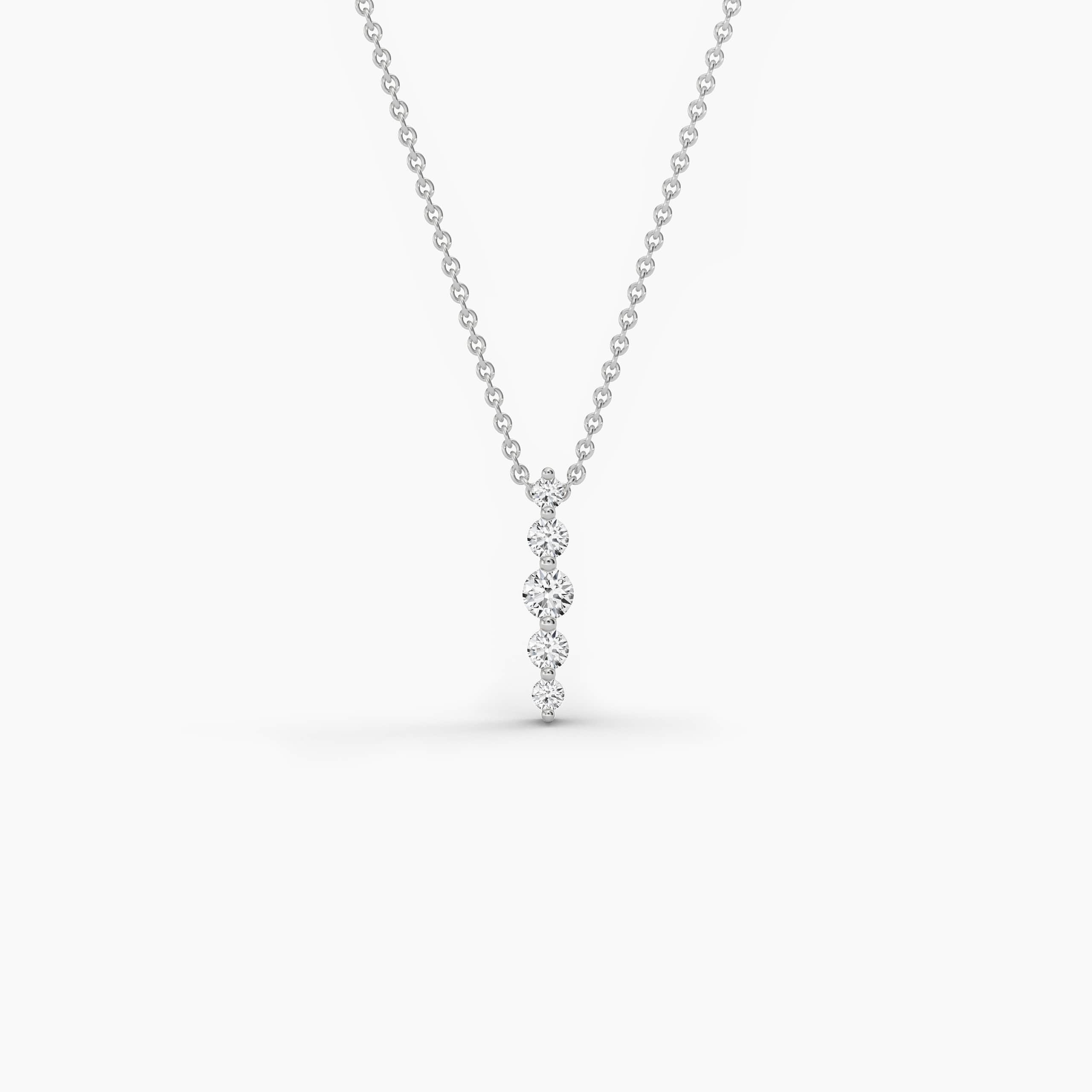  Round Shape Lab Grown Diamond Necklace In White Gold For Woman