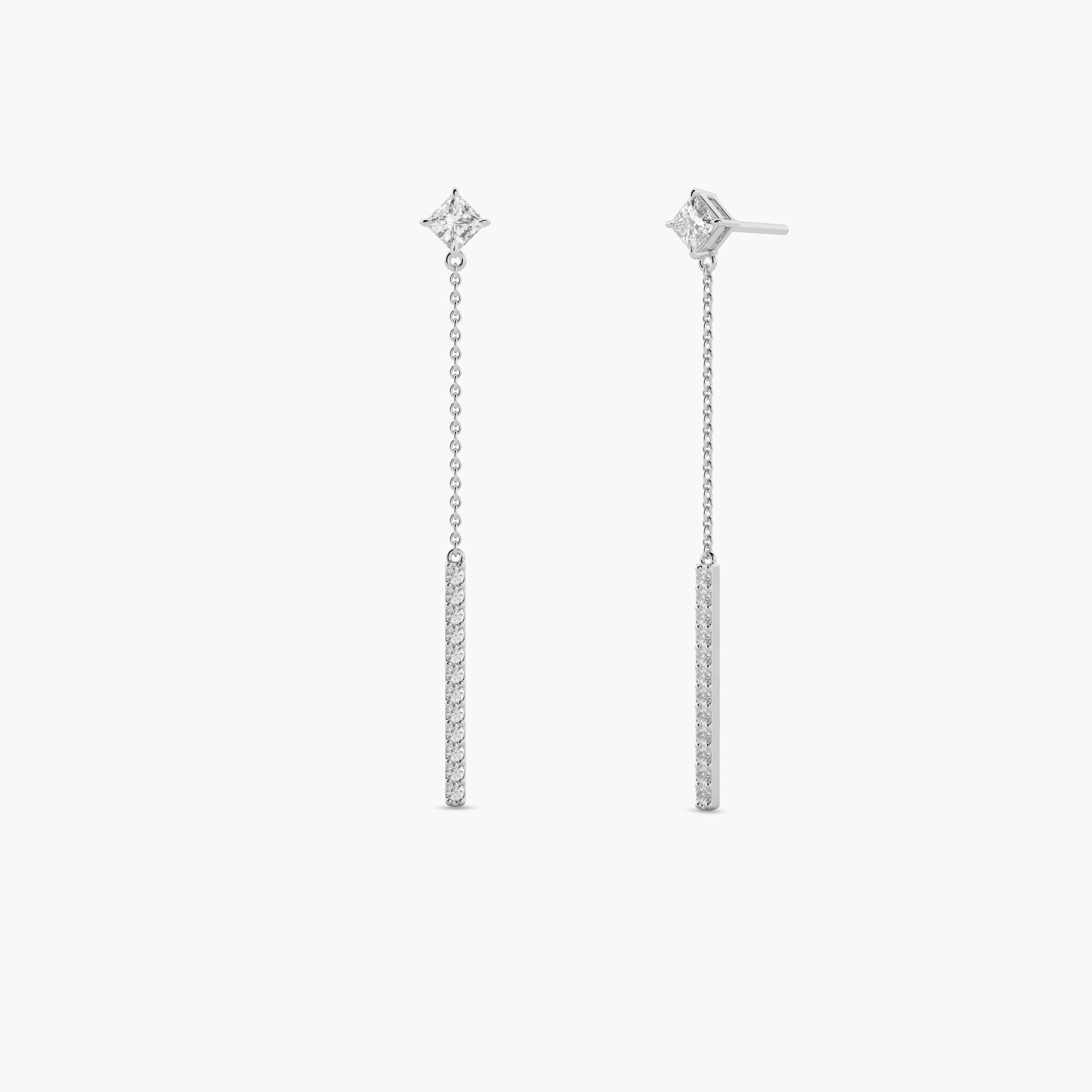 white gold diamond drop earrings