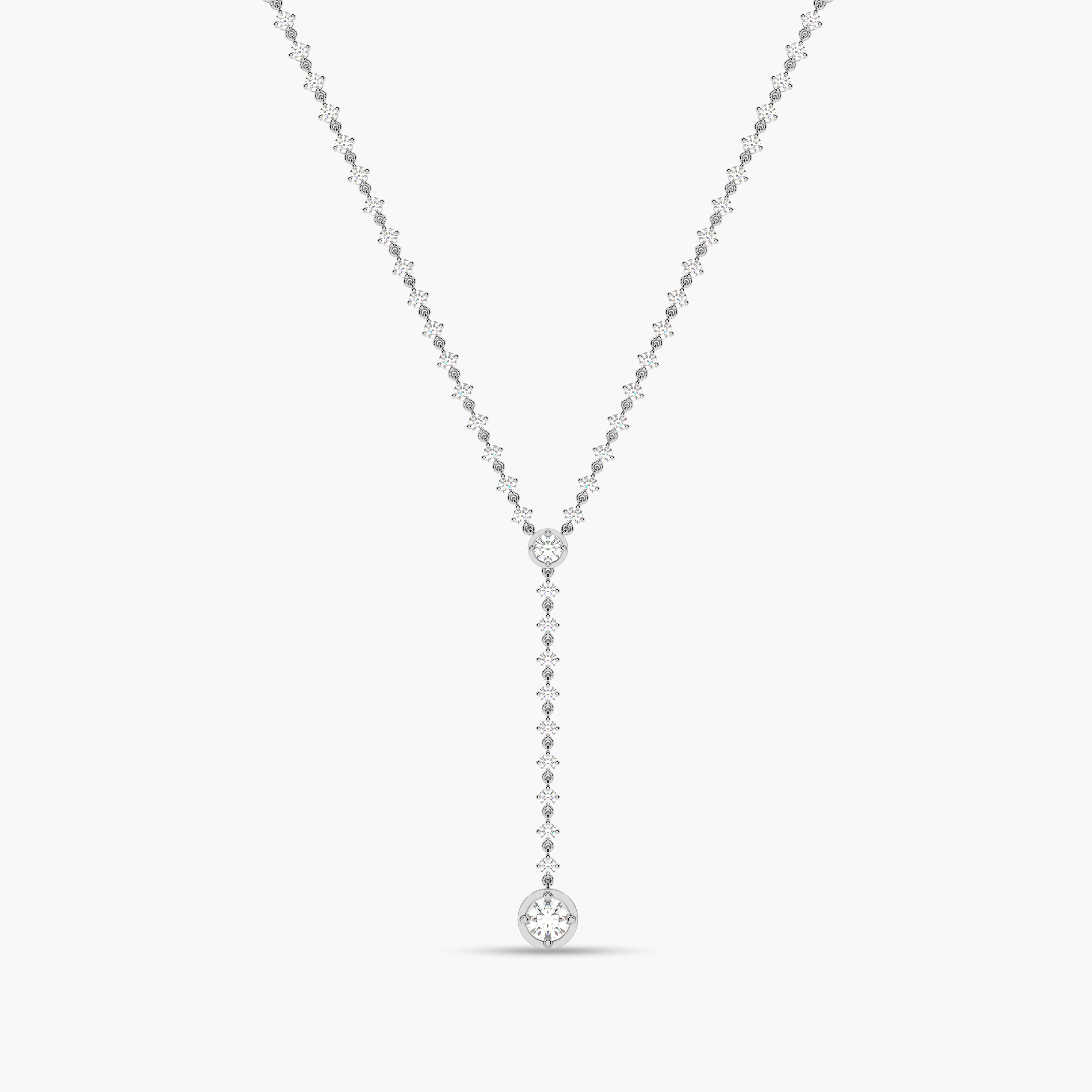 14k diamond lariat necklace​