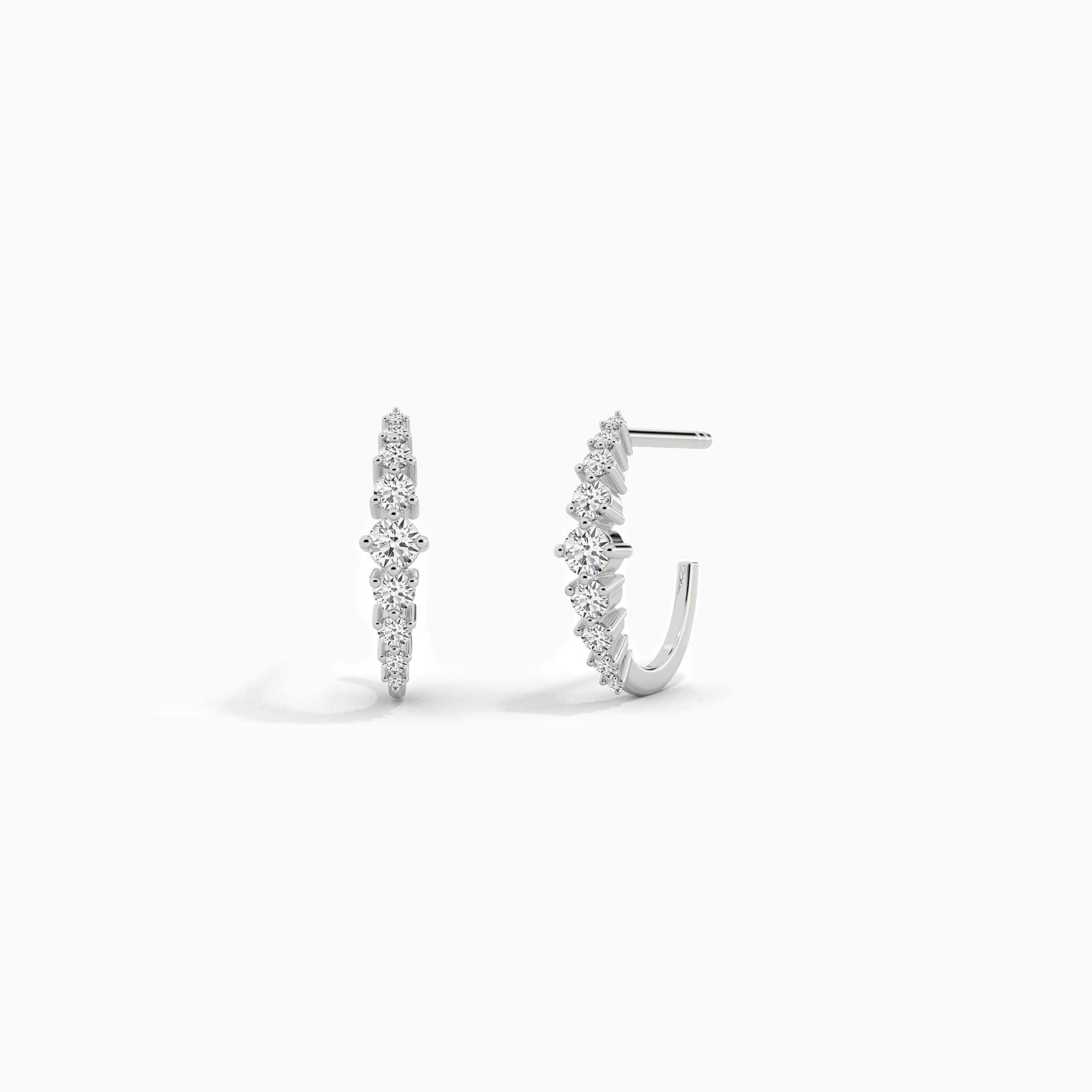 huggie earring in white gold