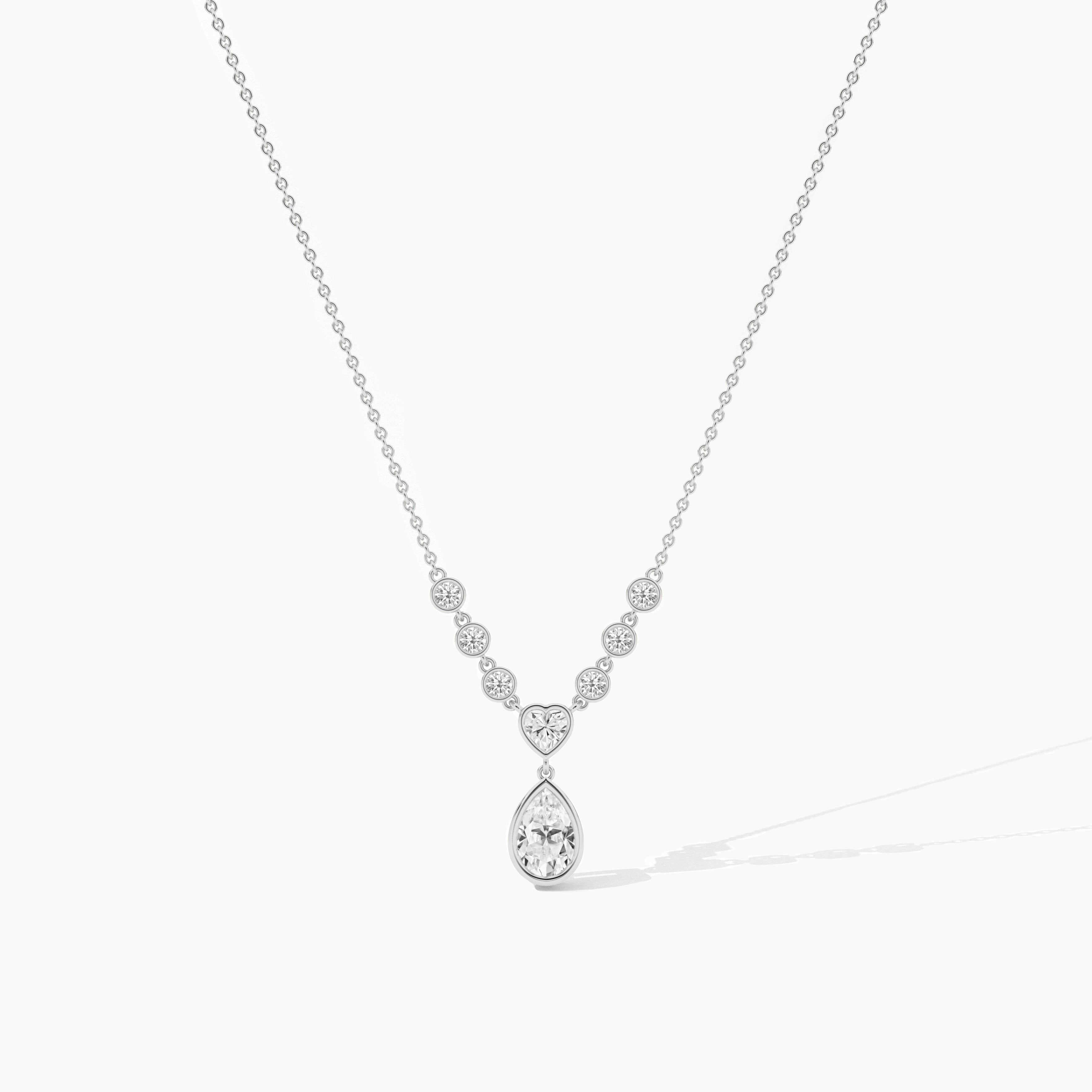 white gold lab grown diamond necklace 